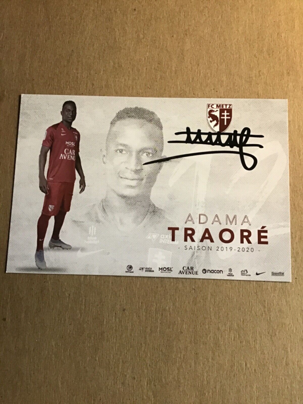 Adama Traore, Mali 🇲🇱 FC Metz 2019/20 hand signed