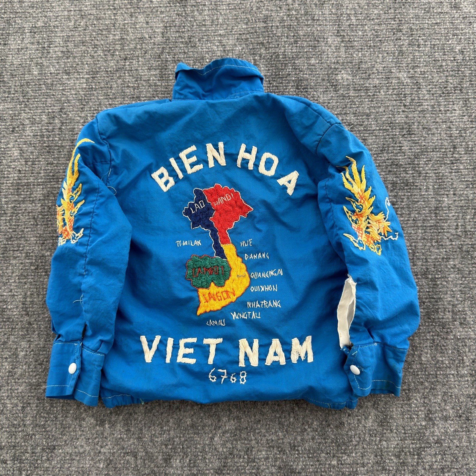 1967-1968 Vietnam War Souvenir Tour Jacket Bien Hoa Embroidered Kids Youth 1967-1968 Vietnam War Souvenir Tour Jacket Bien Hoa Embroidered Kids Youth