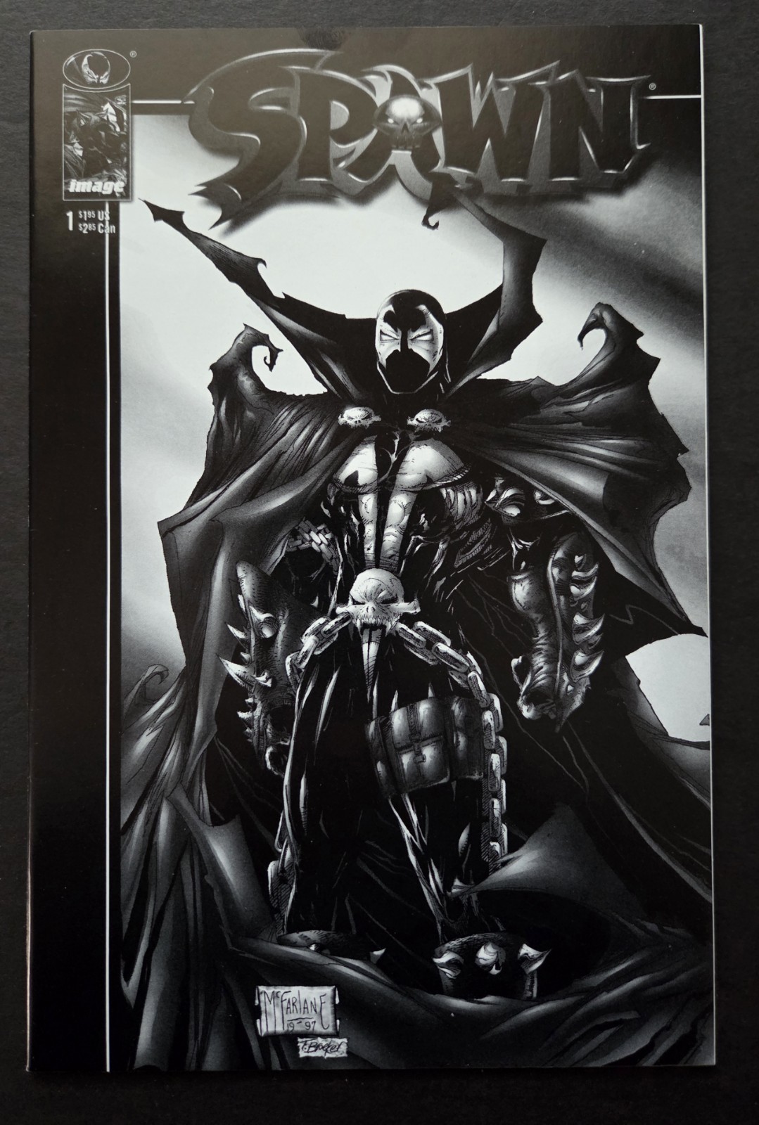 SPAWN #1 (IMAGE, 1997) MCFARLANE BLACK & WHITE EDITION 1:50 VARIANT RARE VF SPAWN #1 (IMAGE, 1997) MCFARLANE BLACK & WHITE EDITION 1:50 VARIANT RARE VF