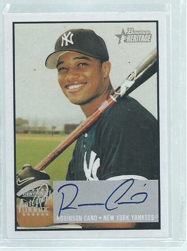 ROBINSON CANO 2003 BOWMAN HERITAGE ON CARD AUTO ROOKIE RC