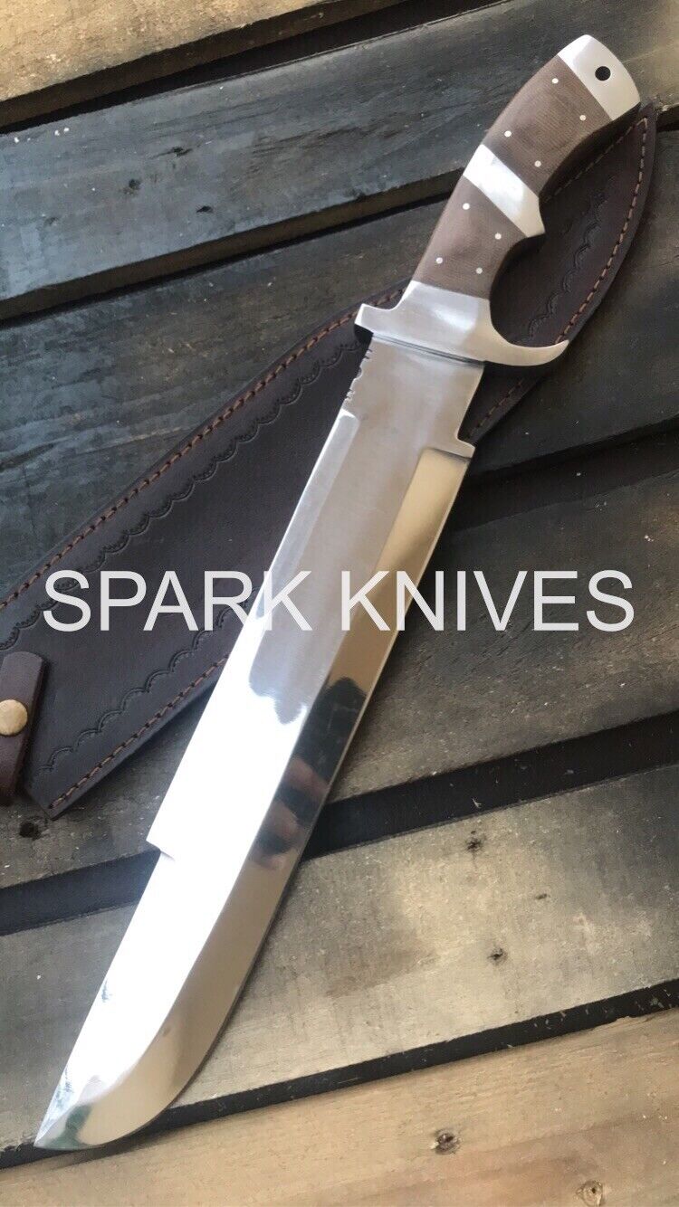 20” SPARK CUSTOM MADE D2 TOOL STEEL HUNTING PREDATOR FULL TANG BOWIE KNIFE