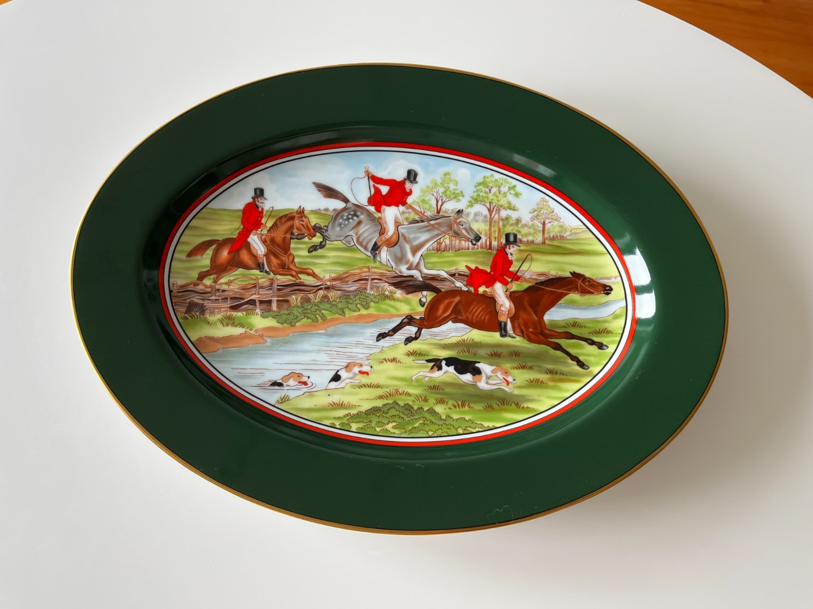 RARE Fitz & Floyd Tallyho Large Oval Serving Platter Plate Equestrian Hunting RARE Fitz & Floyd Tallyho Large Oval Serving Platter Plate Equestrian Hunting