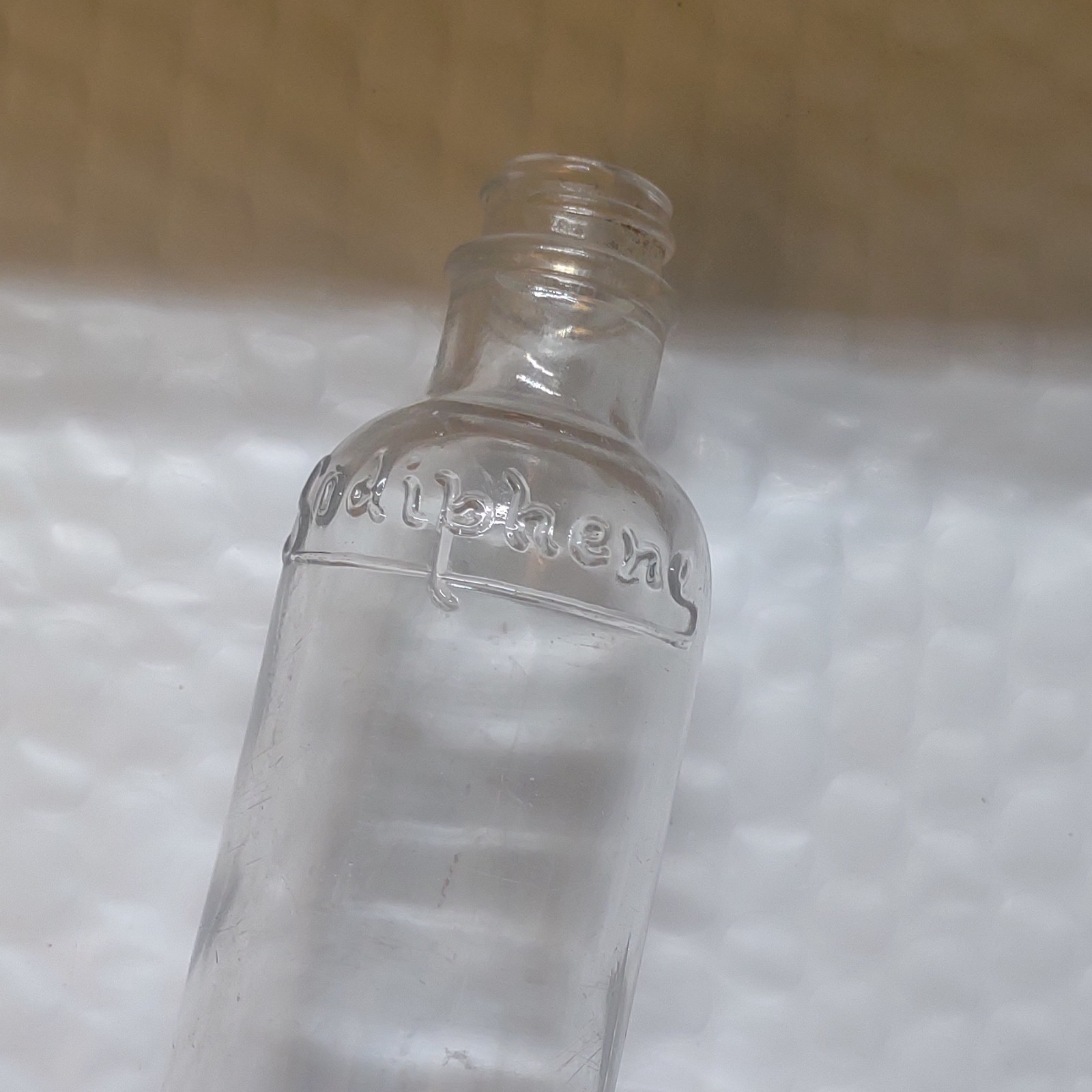 Vintage Sodiphene Clear Glass Bottle Vintage Sodiphene Clear Glass Bottle