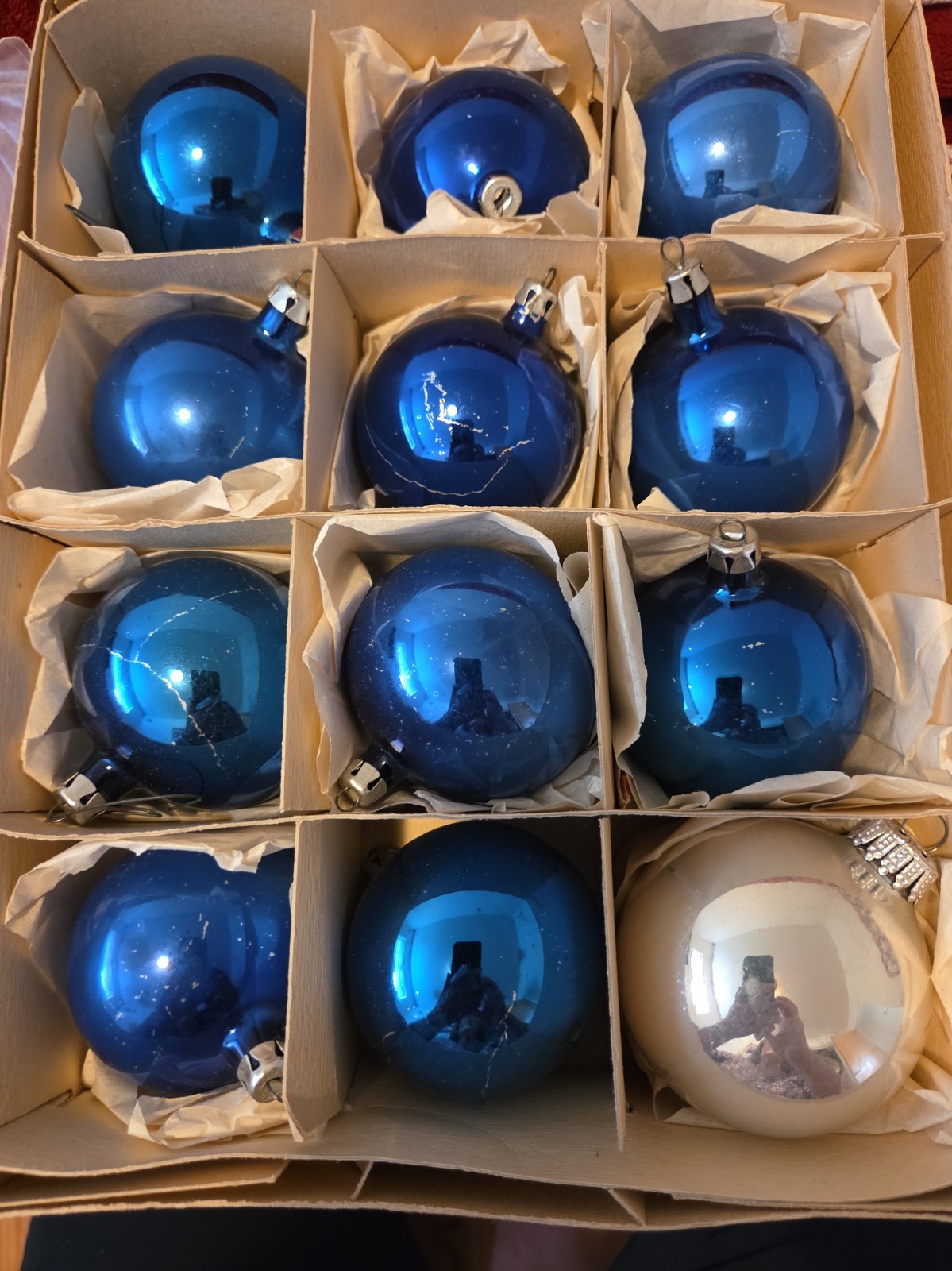 Lot Of 11 Vintage Blue Christmas Tree Ornaments Mercury Glass Lot Of 11 Vintage Blue Christmas Tree Ornaments Mercury Glass