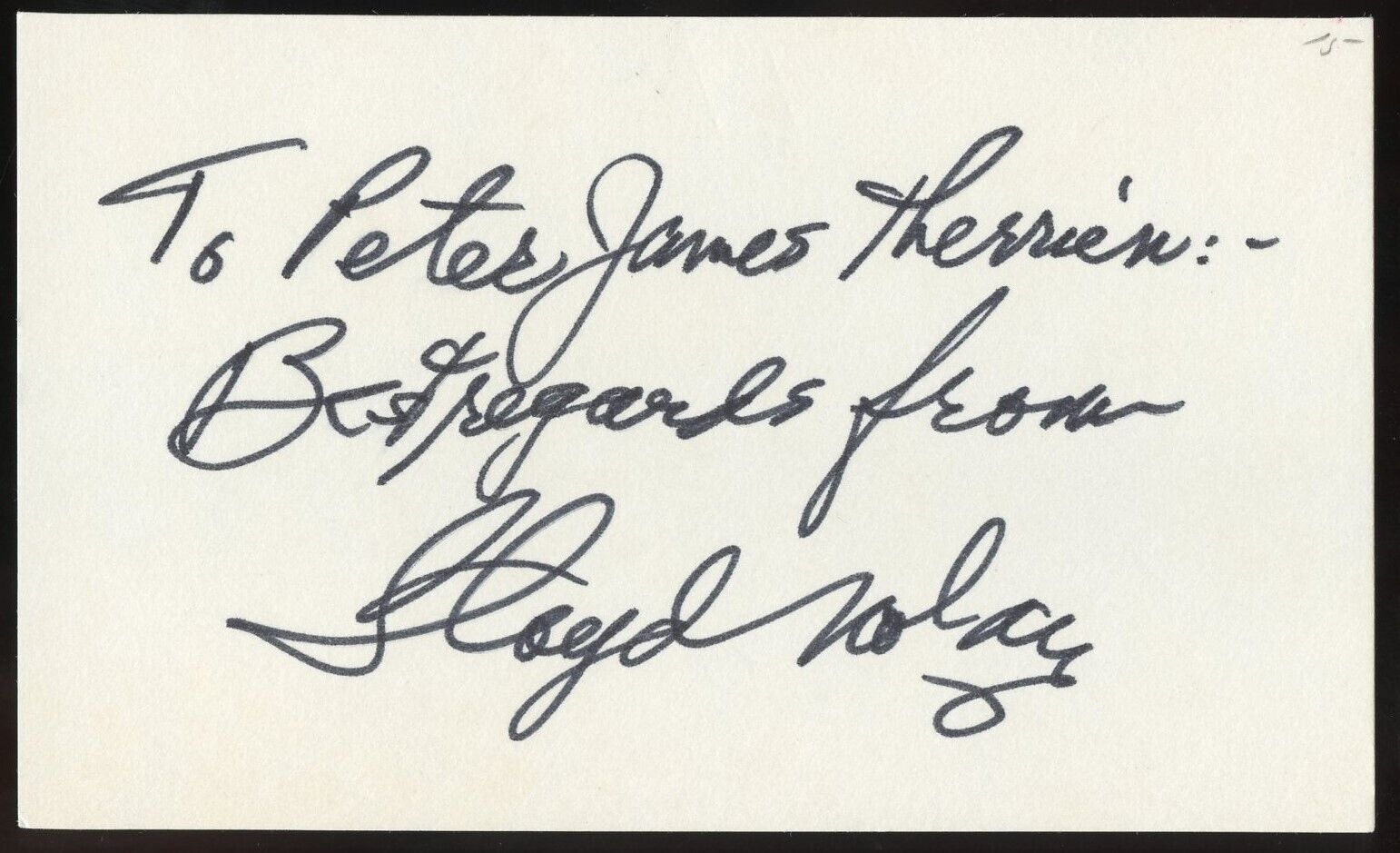 Lloyd Nolan d1985 signed autograph 3x5 Cut Actor The Caine Mutiny Court-Martial