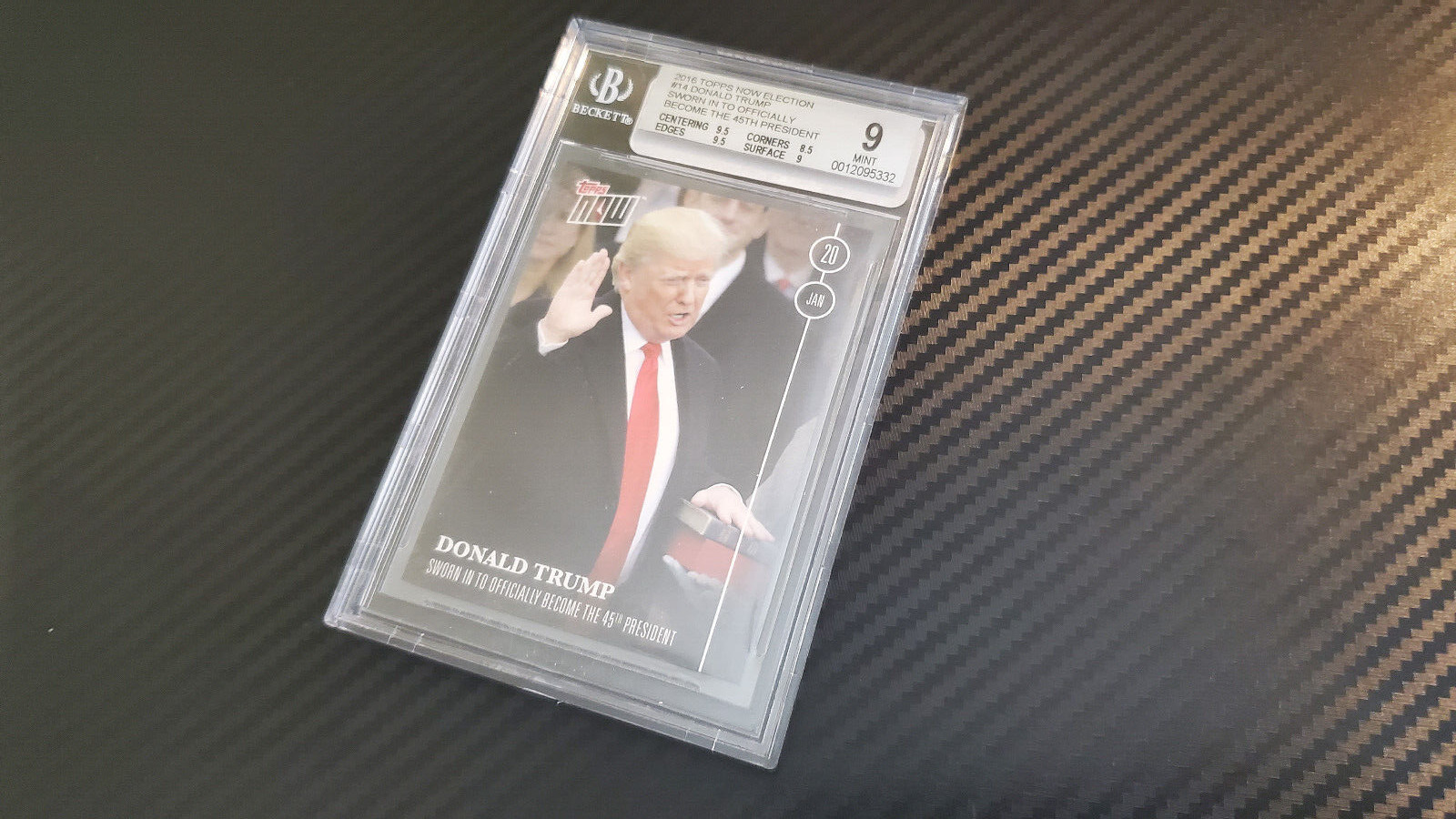 2016 TOPPS NOW ELECTION DONALD TRUMP SWORN IN /847 #14 BGS 9 MINT