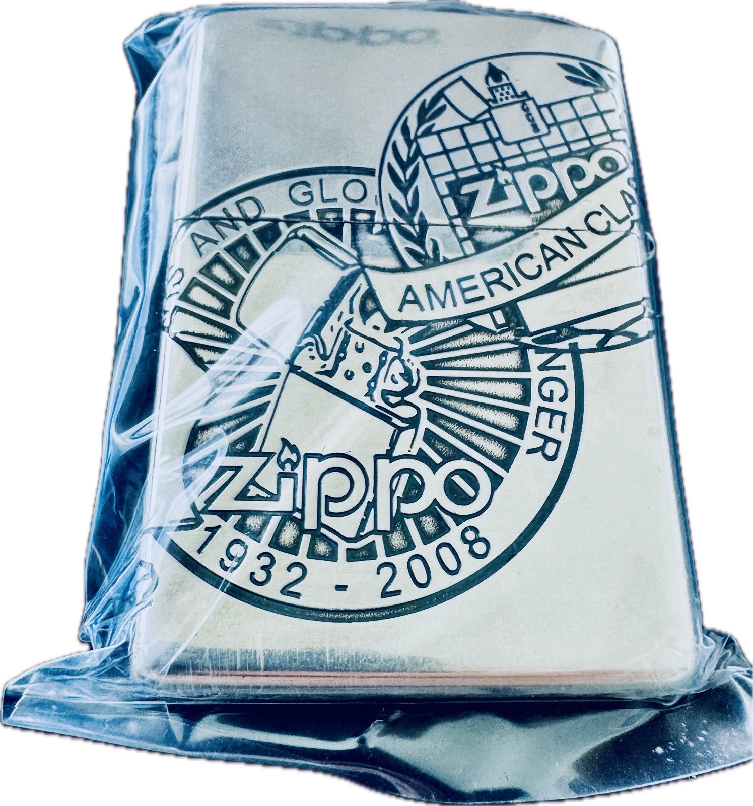 Zippo .925 Silver Plate 1932 Sided Historical Collage Lighter Windy Mint In Box