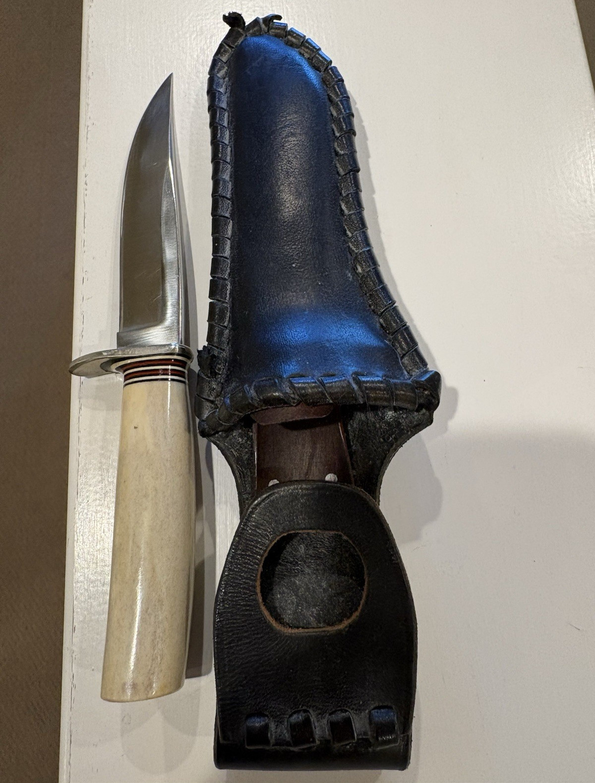 S. MORSETH Hunting Fixed Blade Knife, Sheath S. MORSETH Hunting Fixed Blade Knife, Sheath