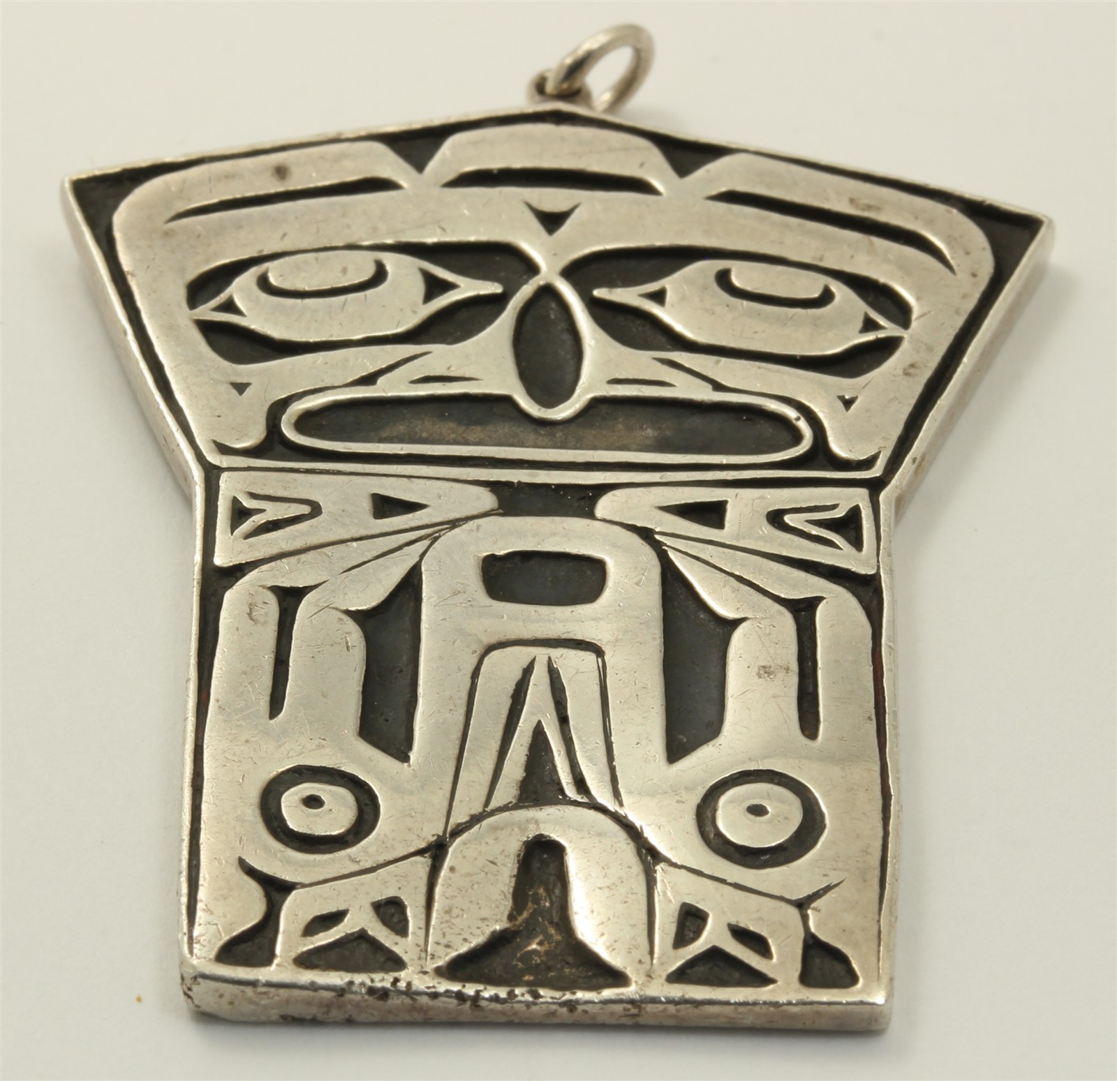 Vintage Northwest Coast Haida Sterling Silver Eagle Shield Pendant 29g 1976 Vintage Northwest Coast Haida Sterling Silver Eagle Shield Pendant 29g 1976