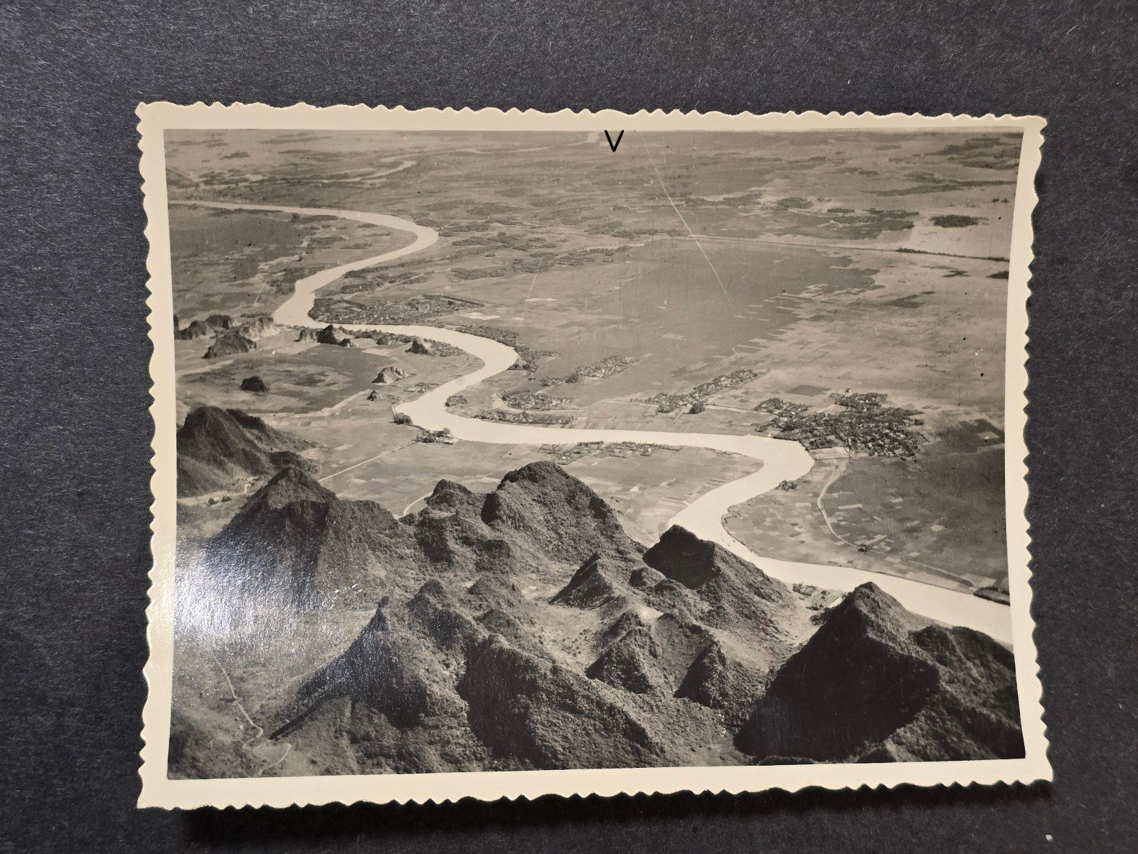 1948-49 French Indochina Operation Pegase Tonkin River Aerial Photo Lt Favotte