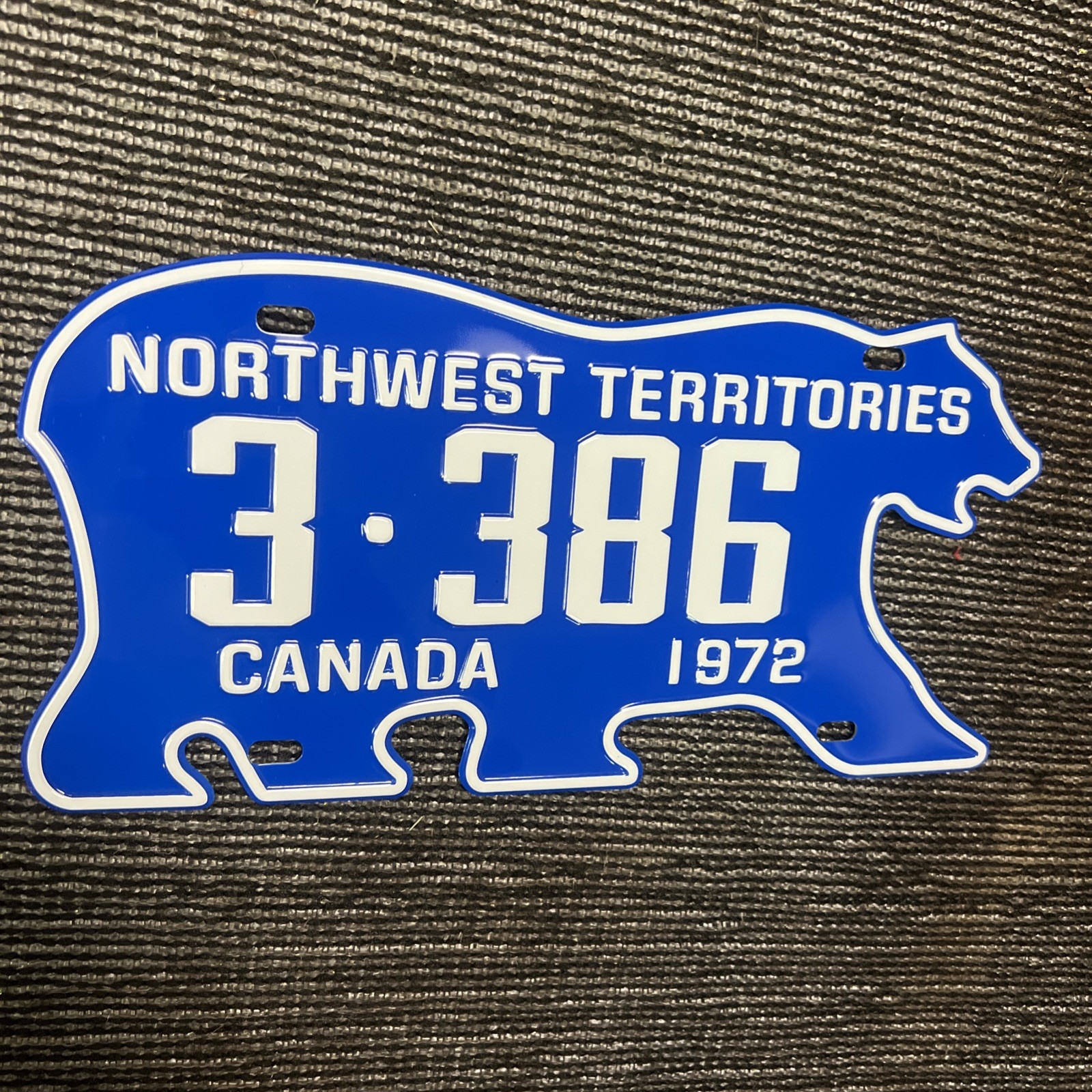 Canada 1972 Northwest Territories license plate replica Canada 1972 Northwest Territories license plate replica