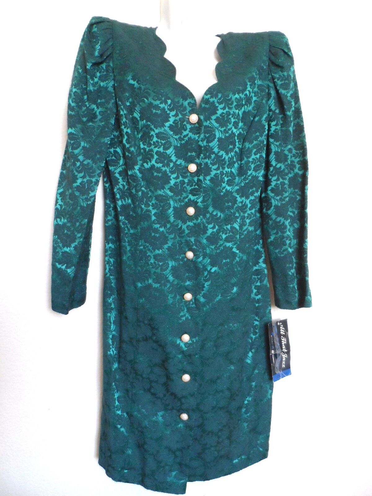 Vintage All That Jazz Women's Green Dress - Size: 13/14   ()