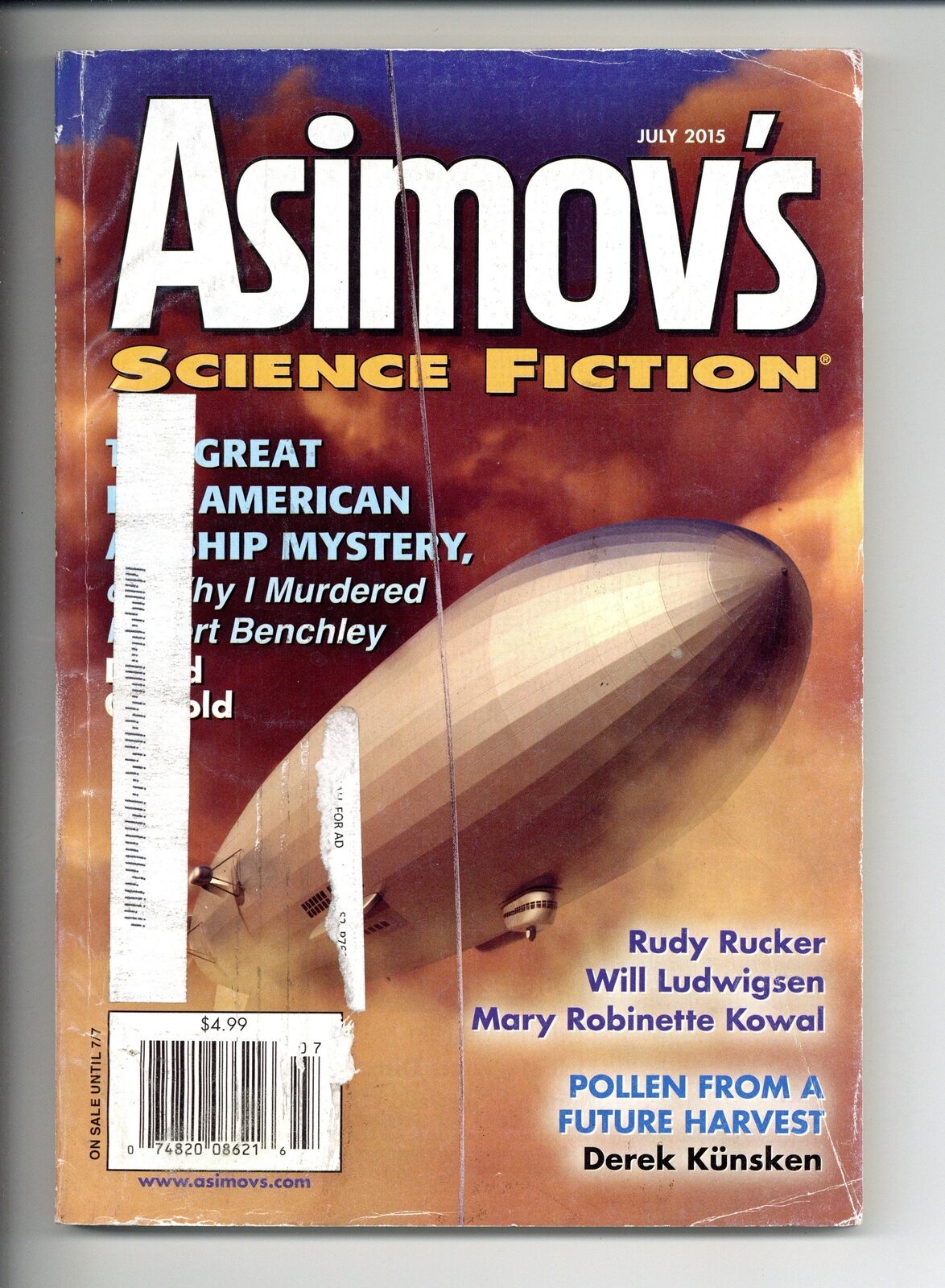 Asimov\'s Science Fiction Vol. 39 #7 GD 2015 Low Grade
