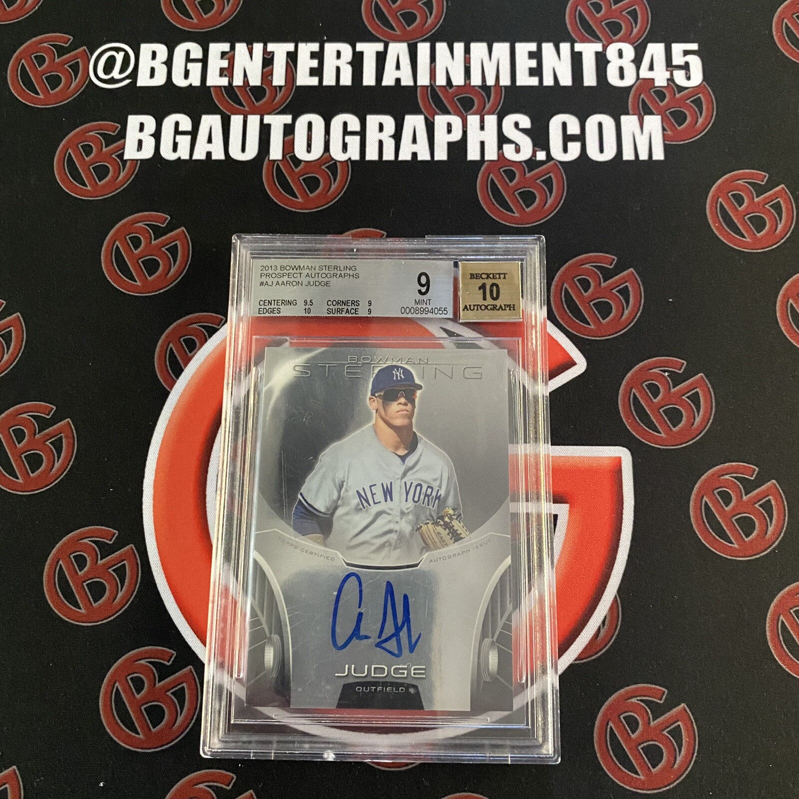 2013 Aaron Judge Bowman Sterling Prospects Autograph RC BGS 9 MINT Auto 10 2013 Aaron Judge Bowman Sterling Prospects Autograph RC BGS 9 MINT Auto 10