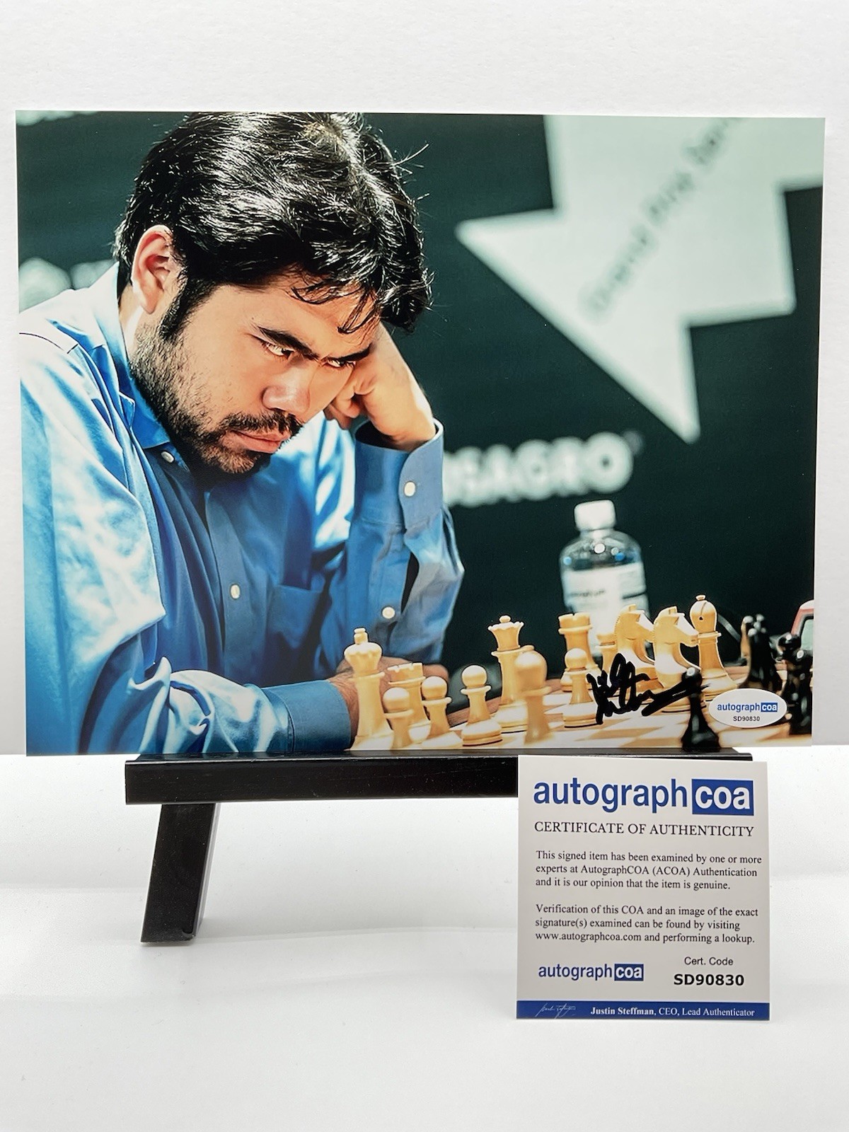 Hikaru Nakamura signed 8x10 Chess signed 8x10 Chess Grandmaster autographed ACOA Hikaru Nakamura signed 8x10 Chess signed 8x10 Chess Grandmaster autographed ACOA