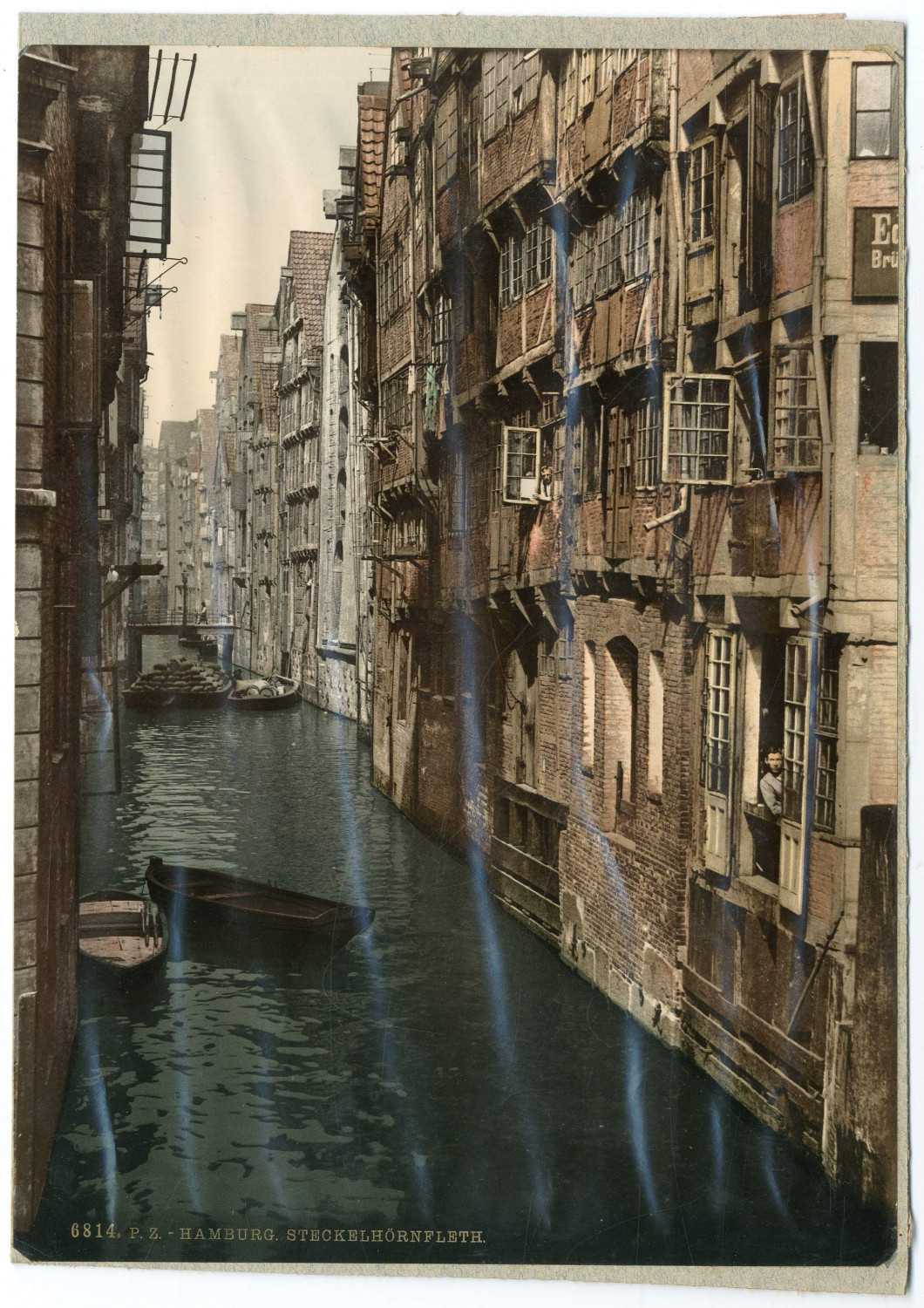 Germany, Hamburg, Steckelhörnfleth vintage photochrome print, vintage photo