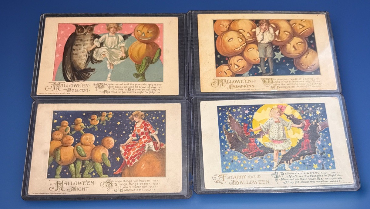 Postcard John Winsch Schmucker Halloween Series 6.1 Complete Set