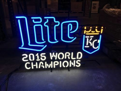 New Kansas City Royals 2015 World Champions Bar Neon Light Sign 24