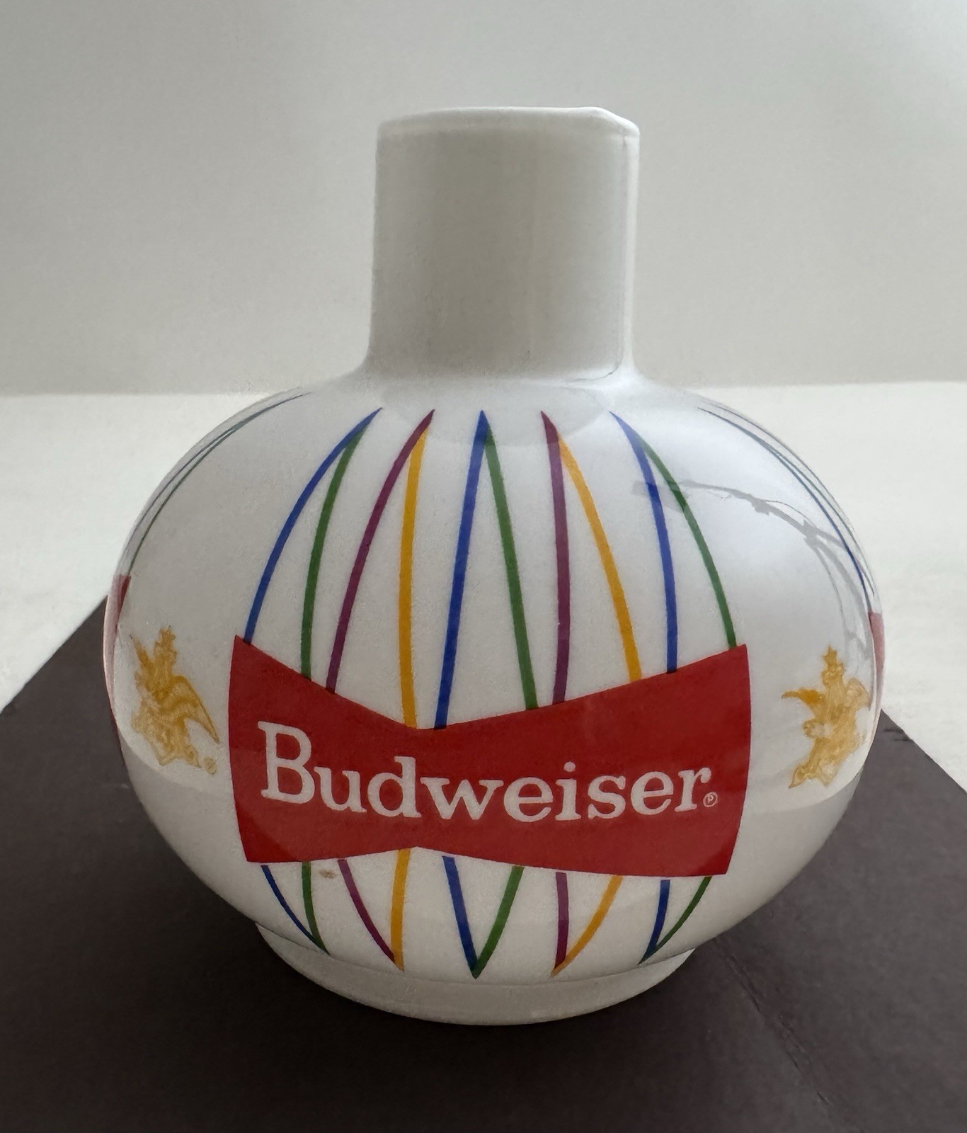 Vtg Budweiser  Beer Milk Glass Globe Cover Sconce 1960’s NOS Barware Advertising