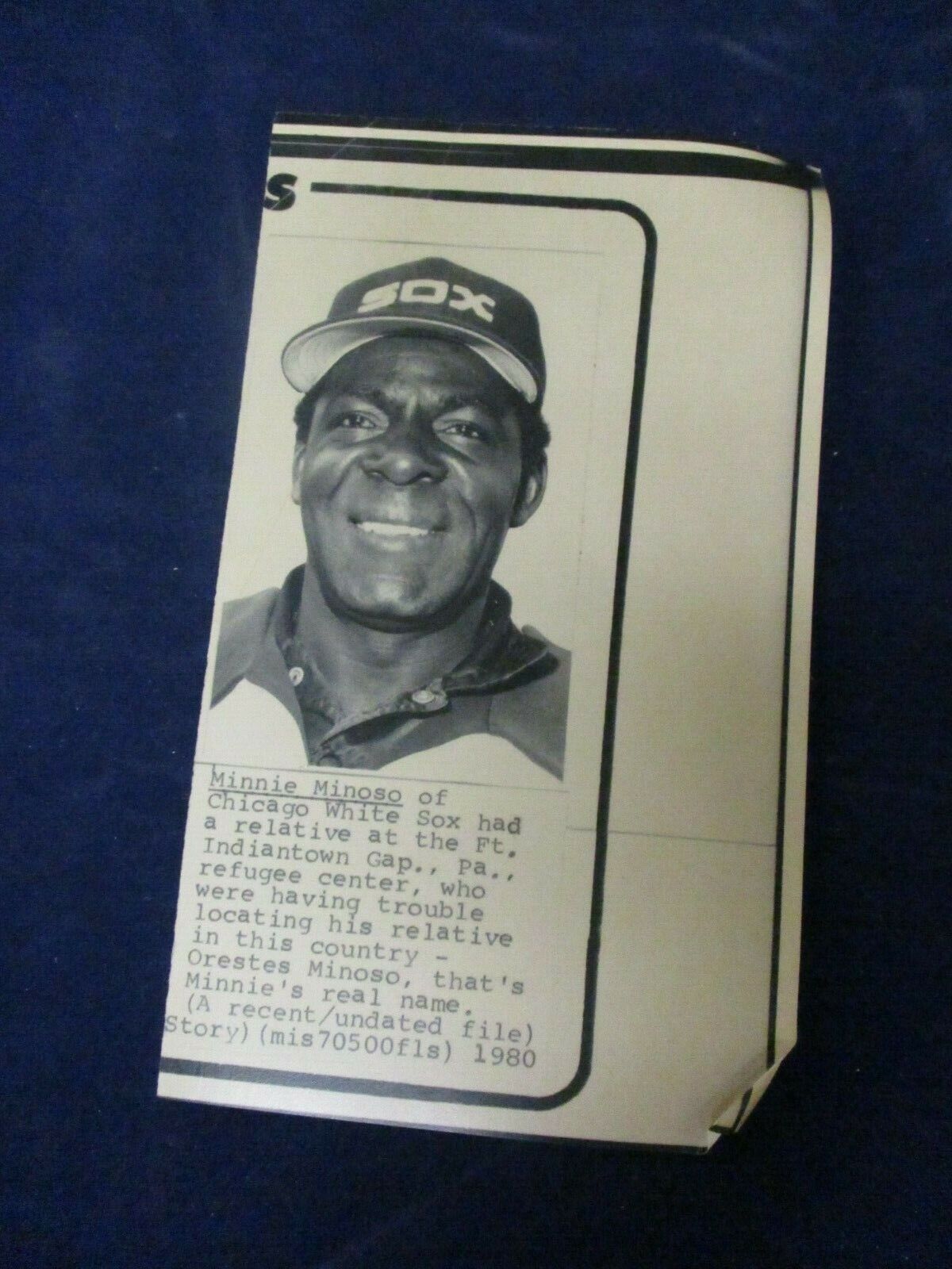 1980 MLB Orestes \'Minnie\' Minoso Chicago White Sox Vintage Wire Press Photo