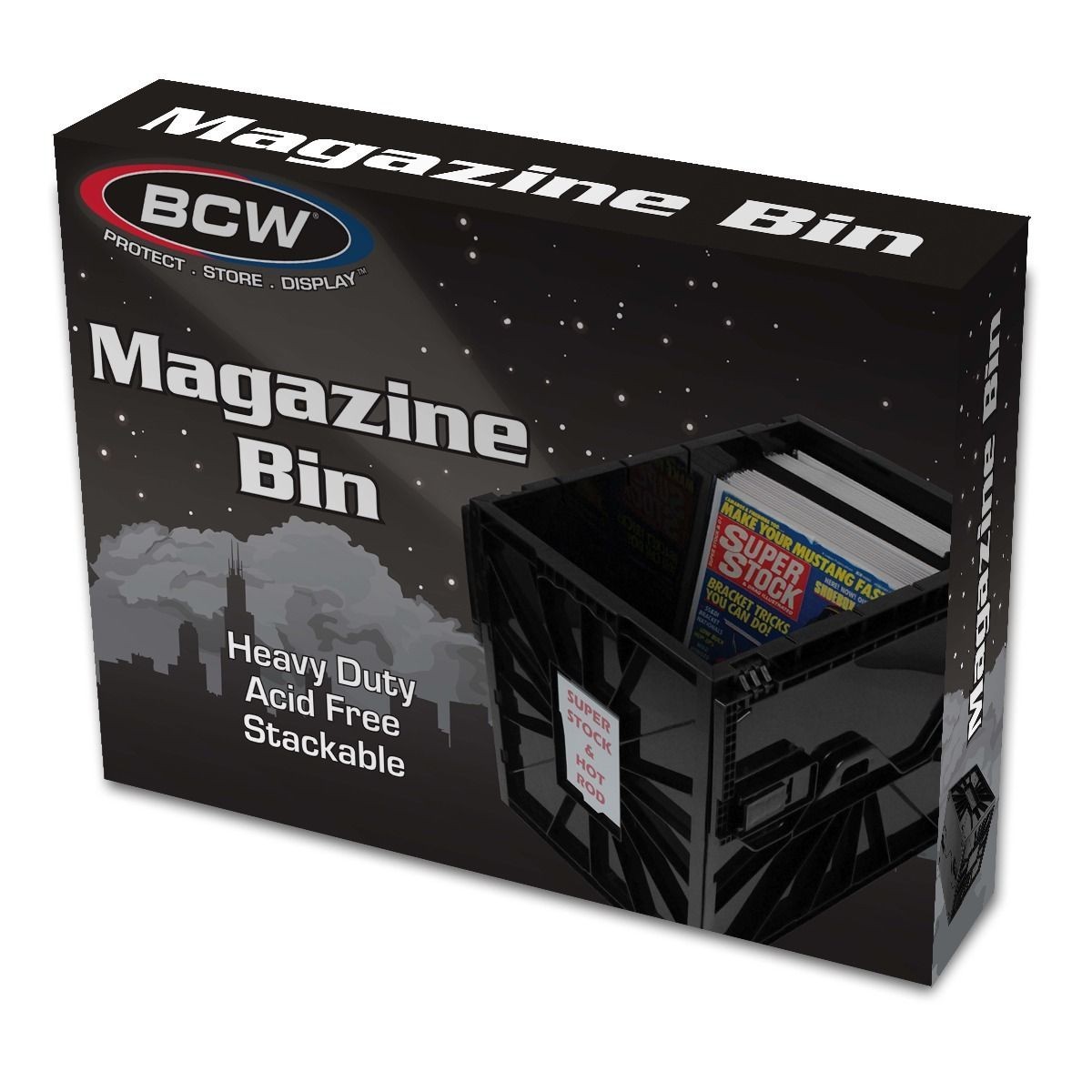 BCW Plastic Black Magazine / Document Storage Bin Heavy Duty Acid Free Stackable BCW Plastic Black Magazine / Document Storage Bin Heavy Duty Acid Free Stackable