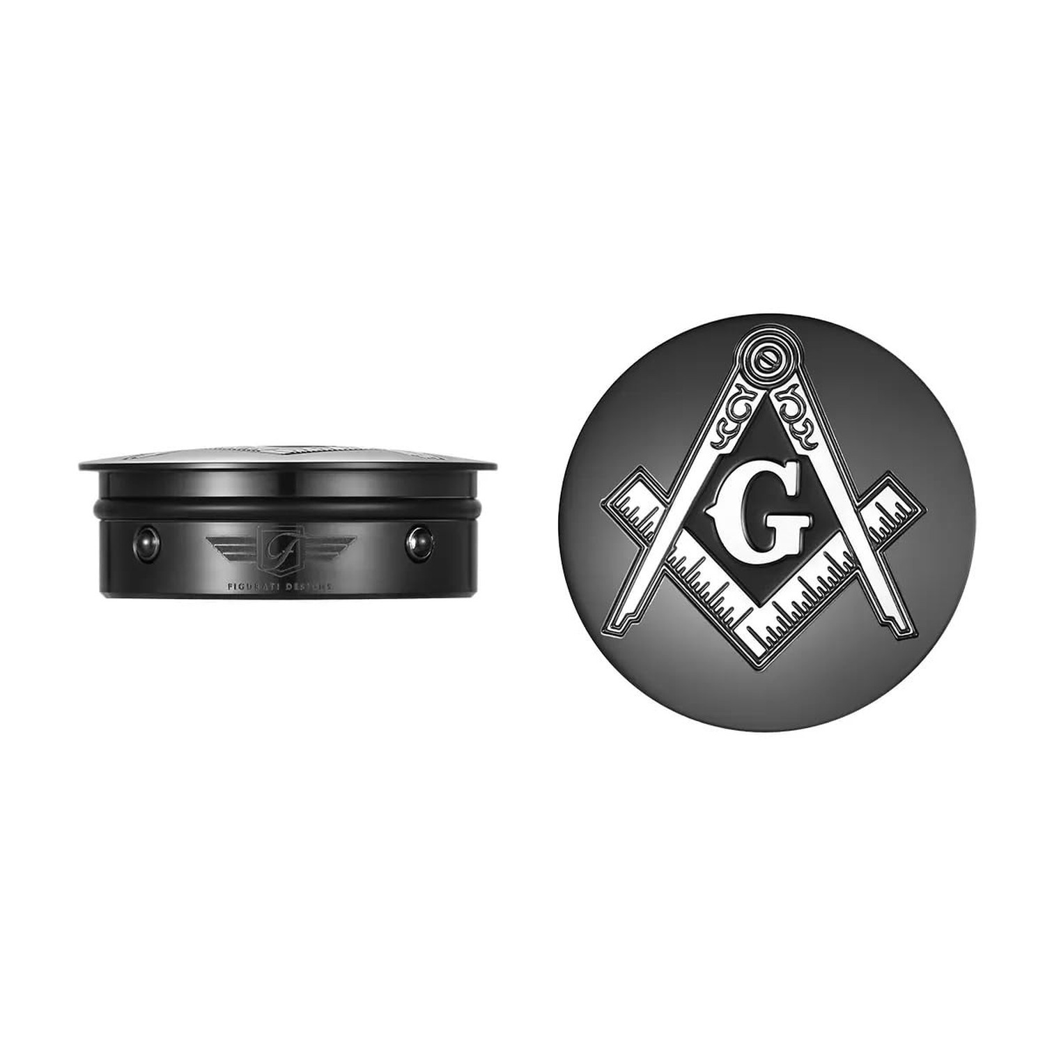 Stainless-Steel/Black Swing Arm Covers Masonic Emblem Square and Compass for ...