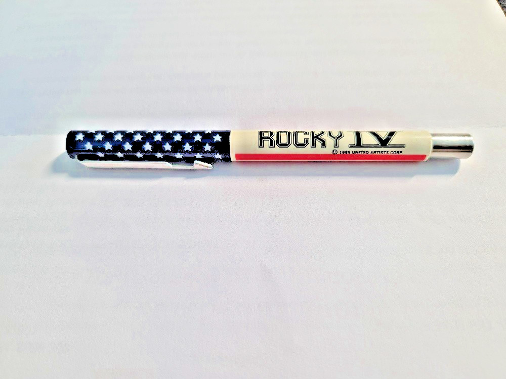 Vintage 1984 Parker Rocky IV Movie Roller Ball Pen USA Flag Pen Vintage 1984 Parker Rocky IV Movie Roller Ball Pen USA Flag Pen