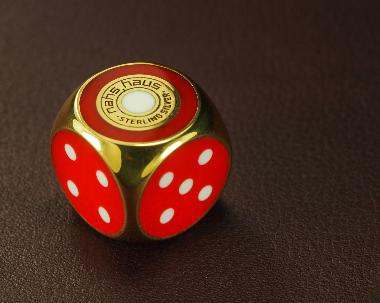 Set of Gold-plated TWO DICE with impact-resistant enamel - 925 silver Set of Gold-plated TWO DICE with impact-resistant enamel - 925 silver