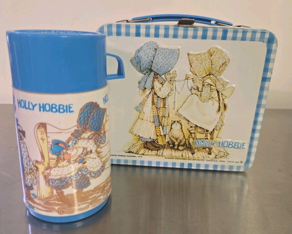 Vintage (1979) Aladdin Holly Hobbie Metal Lunch Box With Thermos. 04 Vintage (1979) Aladdin Holly Hobbie Metal Lunch Box With Thermos. 04