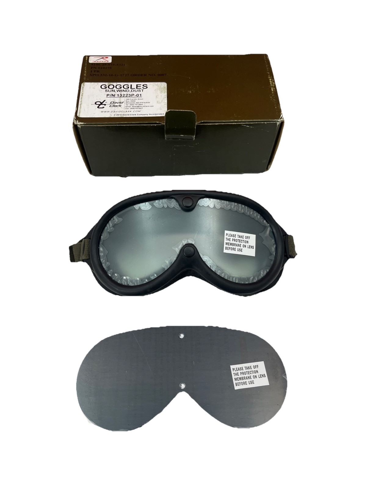 Original U.S. Military David Clark Sun, Wind and Dust Goggles w/Box & Extra Lens Original U.S. Military David Clark Sun, Wind and Dust Goggles w/Box & Extra Lens