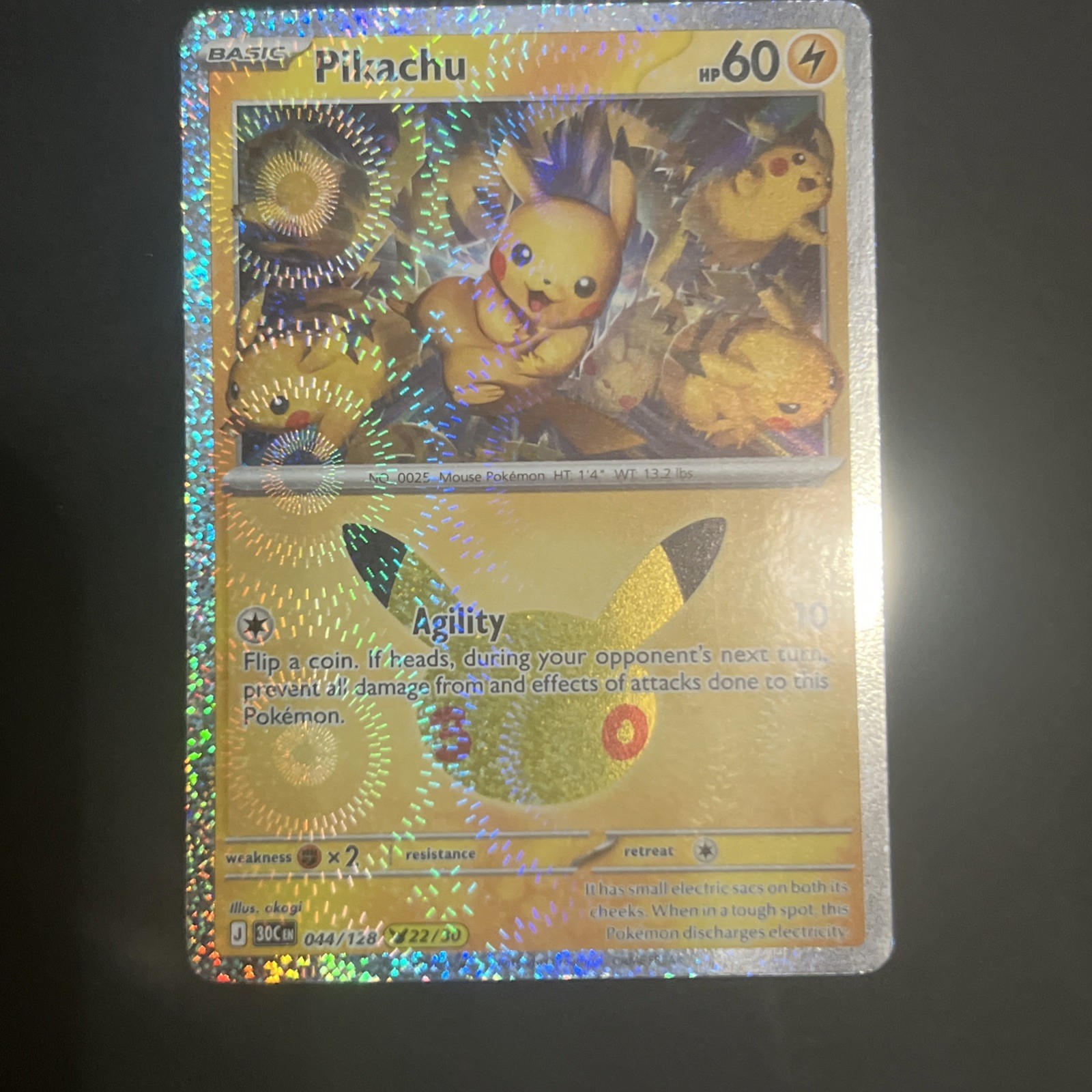 Pokemon TCG 30th Celebration Pikachu 044/128 22/30 Akagi Pokemon TCG 30th Celebration Pikachu 044/128 22/30 Akagi