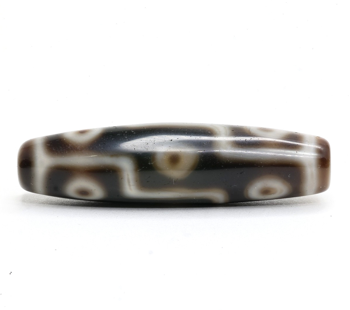 Rare Tibetan 1990s-era 9 Eyes Dzi Bead Pattern Agate Talisman Handmade Amulet Rare Tibetan 1990s-era 9 Eyes Dzi Bead Pattern Agate Talisman Handmade Amulet