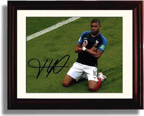 8x10 Framed Kylian Mbappe - France World Cup 2018 Slide - Autograph Promo Print