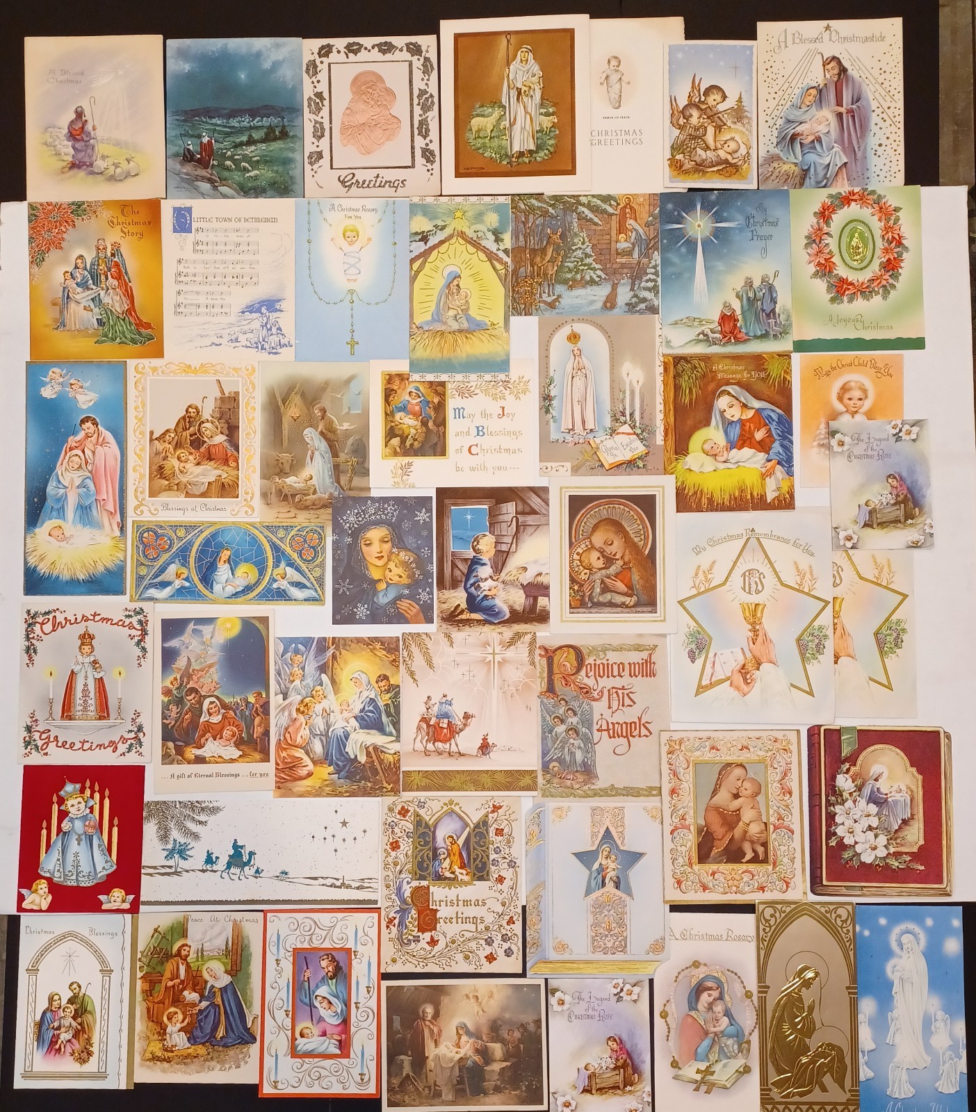 47 Vtg 1950s Christmas Cards: Nativities, Wise Men 47 Vtg 1950s Christmas Cards: Nativities, Wise Men