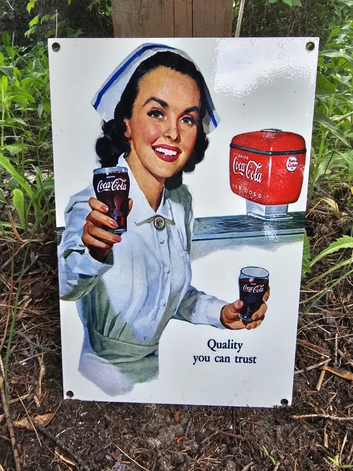 COLLECTIBLE VINTAGE COCA-COLA QUALITY PORCELAIN SODA GAS STATION SIGN 12 X 8 COLLECTIBLE VINTAGE COCA-COLA QUALITY PORCELAIN SODA GAS STATION SIGN 12 X 8