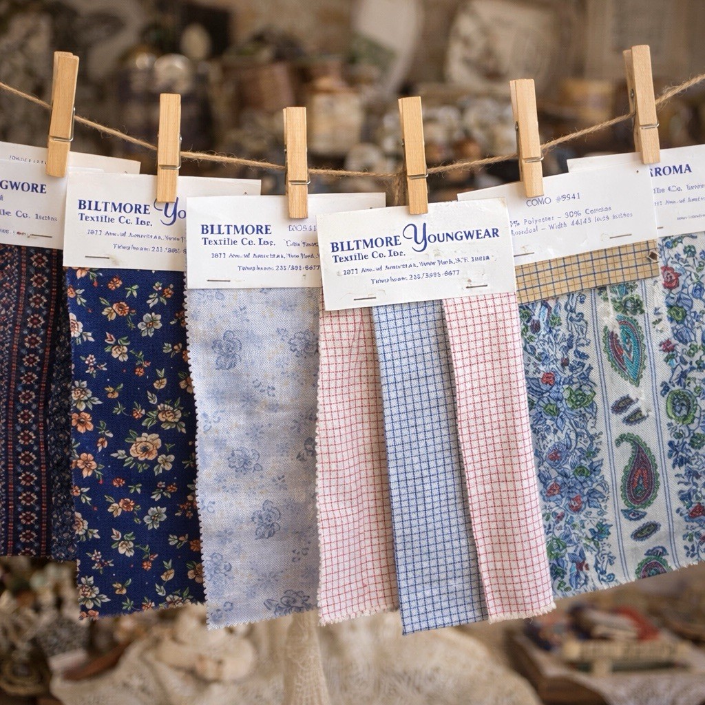 Vintage Biltmore Textile Youngwear Fabric Samples Rare 1970’s Garment District