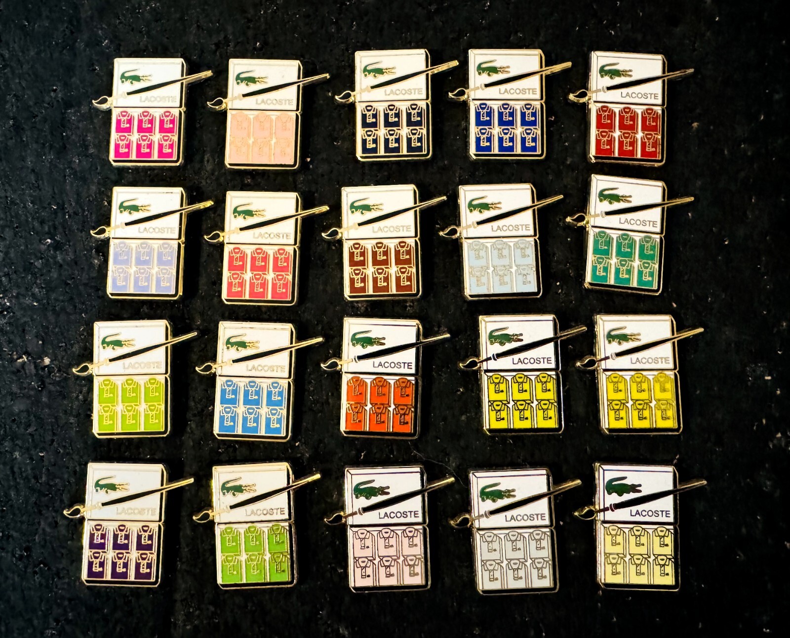 20 Pin\'s Lacoste Palettes Roland Garros Arthus Bertrand