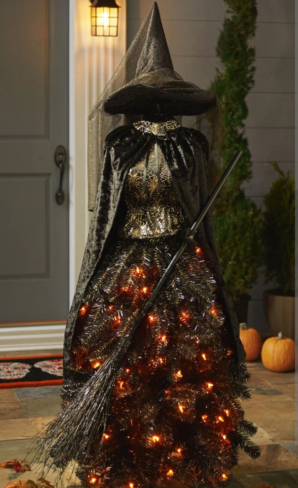 Sam\'s Member\'s Mark Black Gold Pre Lit 64 Inch Halloween CHRISTMAS Witch Tree Sam\'s Member\'s Mark Black Gold Pre Lit 64 Inch Halloween CHRISTMAS Witch Tree