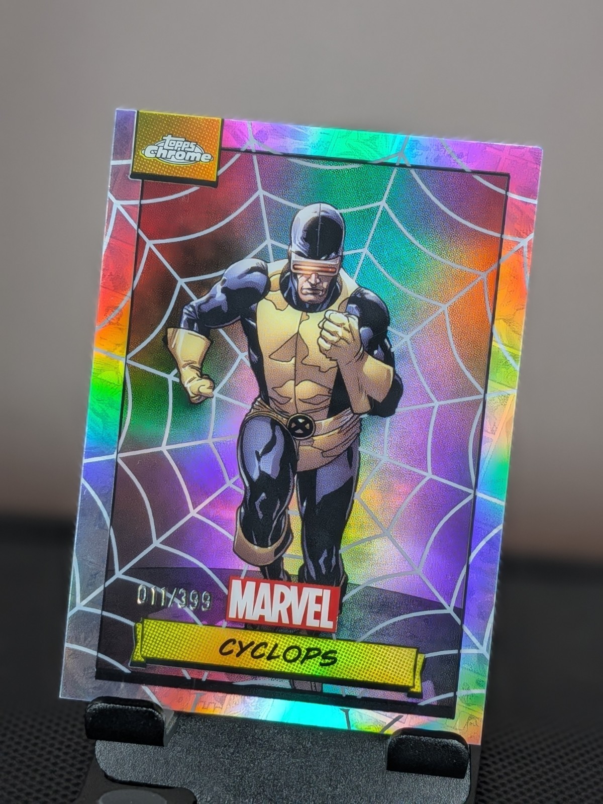 2024 Topps Chrome Marvel #8 Cyclops Web Refractor /399 2024 Topps Chrome Marvel #8 Cyclops Web Refractor /399
