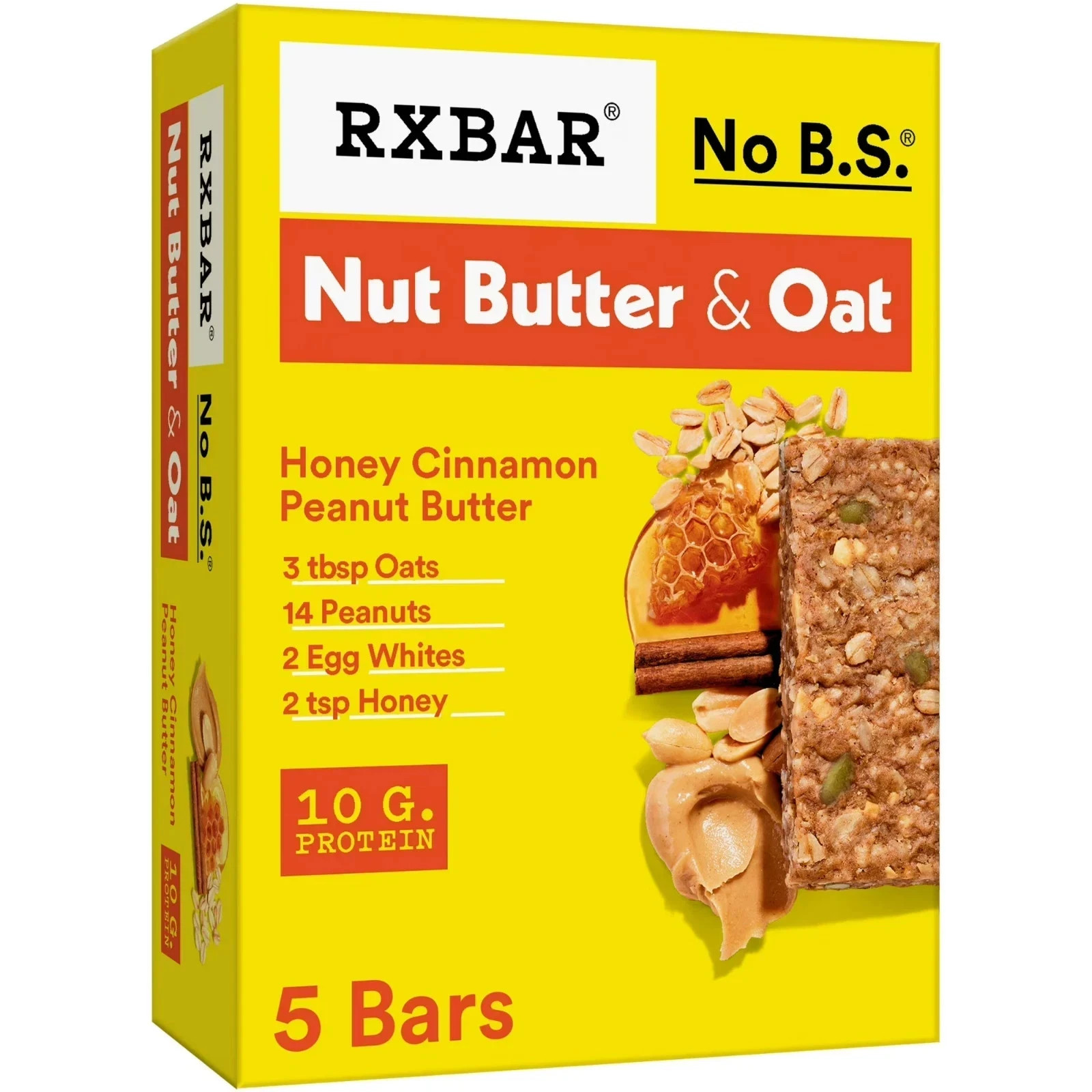 RXBAR Nut Butter and Oat, Honey Cinnamon Peanut Butter Gluten-Free Protein Bars RXBAR Nut Butter and Oat, Honey Cinnamon Peanut Butter Gluten-Free Protein Bars