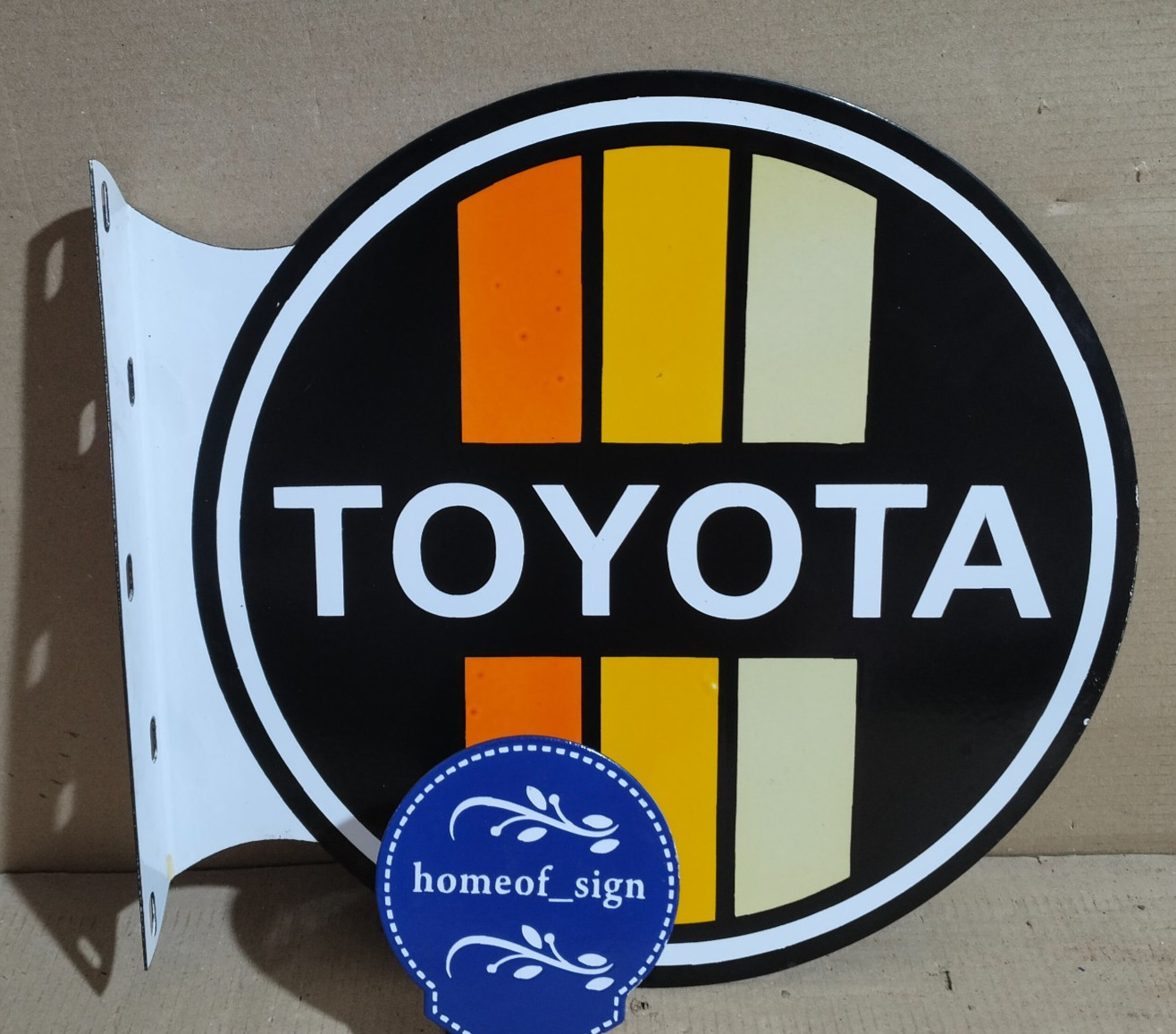 Toyota Porcelain Enamel Sign 19.5 x 17 Inches 2 Sides
