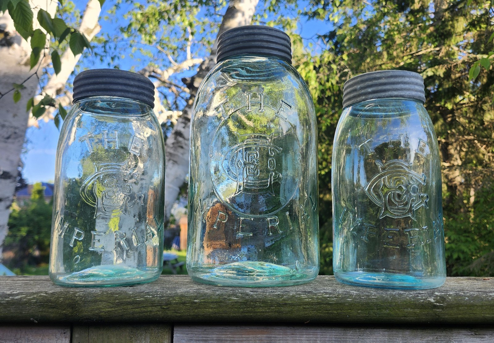 THE IMPERIAL EG Company Excelsior Glass Half Gallon IHG IQT Mason Fruit Jar THE IMPERIAL EG Company Excelsior Glass Half Gallon IHG IQT Mason Fruit Jar
