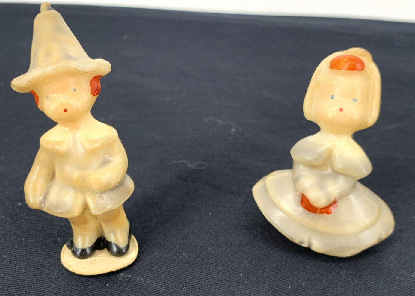 Tavern Thanksgiving Candles Pilgrim Boy & Girls Unburned Lot of 2 Socony Tavern Thanksgiving Candles Pilgrim Boy & Girls Unburned Lot of 2 Socony