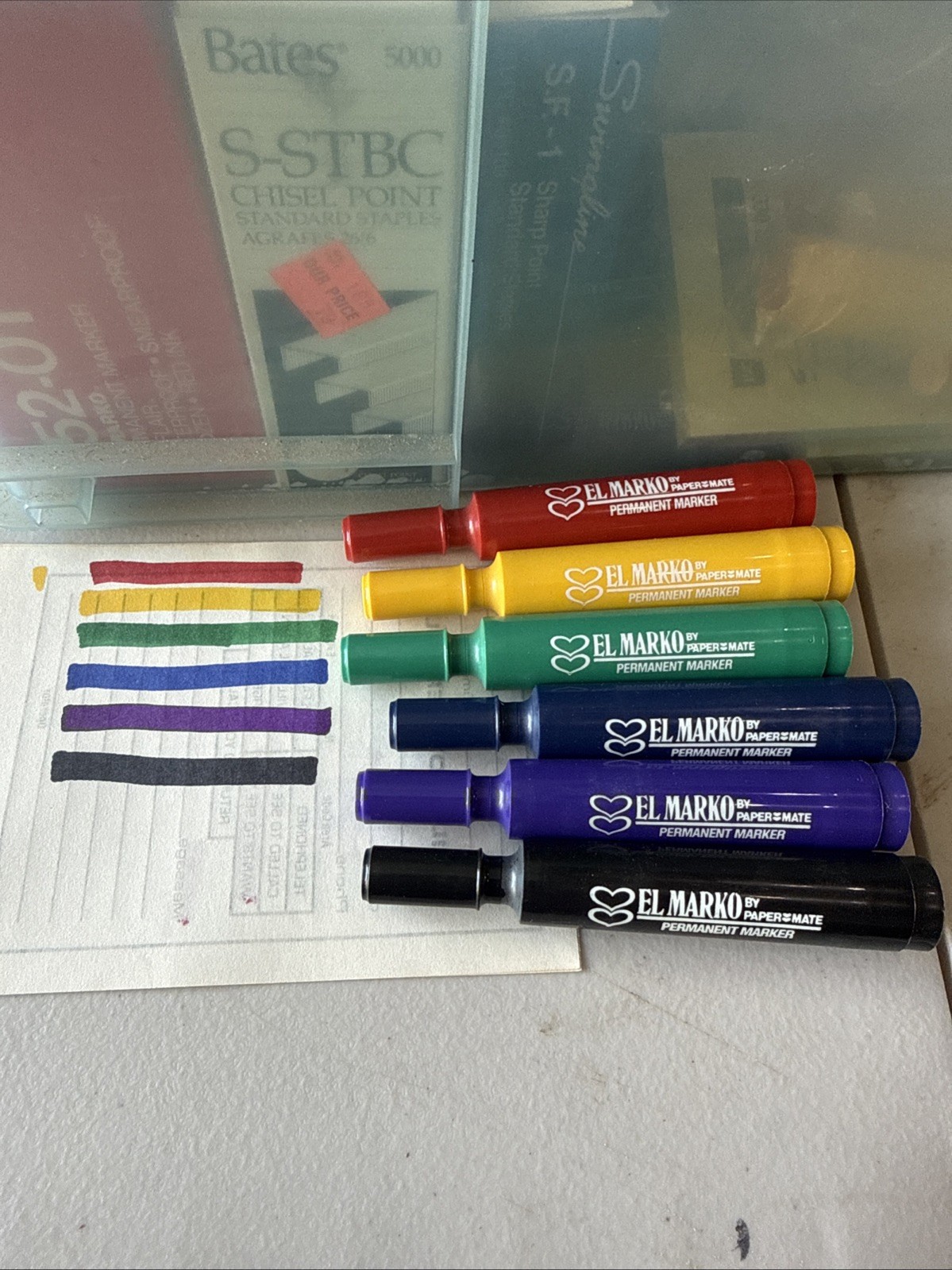 Vintage 1989 Paper Mate El Marko Permanent Markers Lot of 6 New From An Open Box Vintage 1989 Paper Mate El Marko Permanent Markers Lot of 6 New From An Open Box