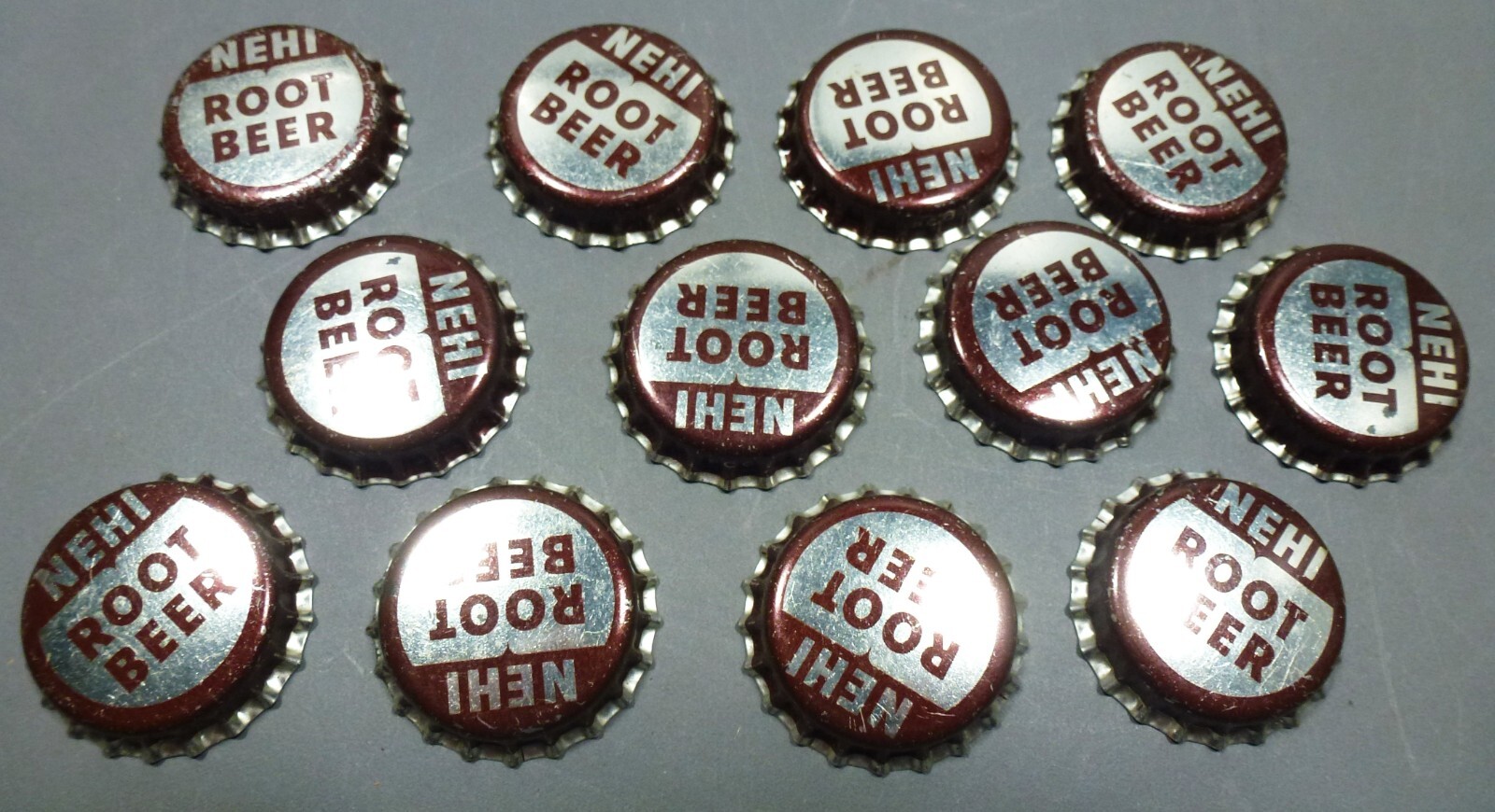 Lot of 12 NEHI ROOT BEER SODA BOTTLE CAPS cork lined unused old stock, from box Lot of 12 NEHI ROOT BEER SODA BOTTLE CAPS cork lined unused old stock, from box