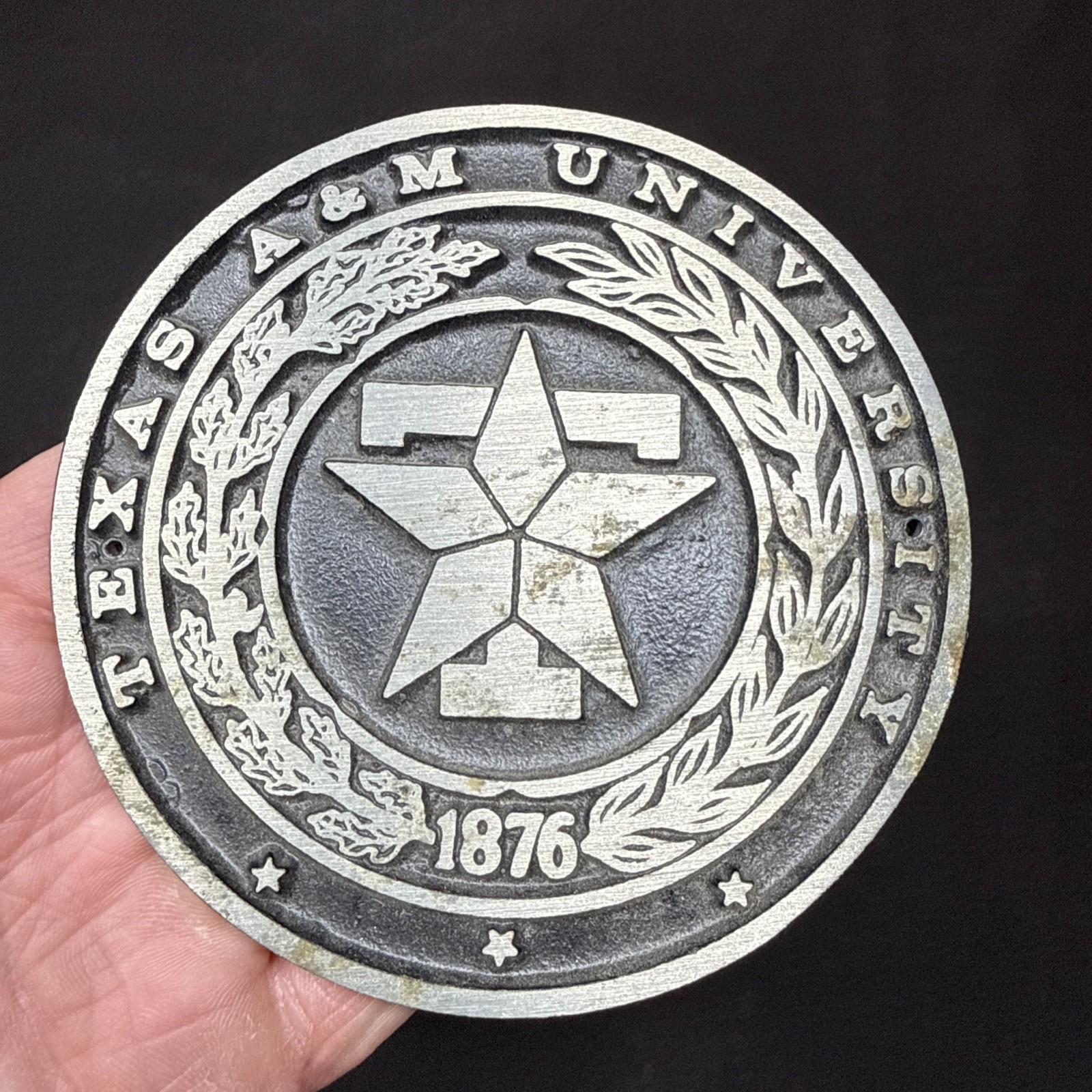Large Heavy Metal Texas A&M University Plaque/paperweight