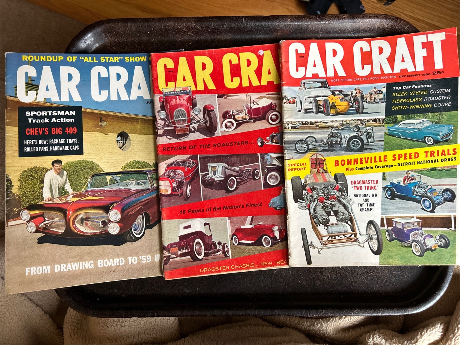 Car Craft Magazines Lot of 3 December 1960, June 1960, July 1961 Car Craft Magazines Lot of 3 December 1960, June 1960, July 1961