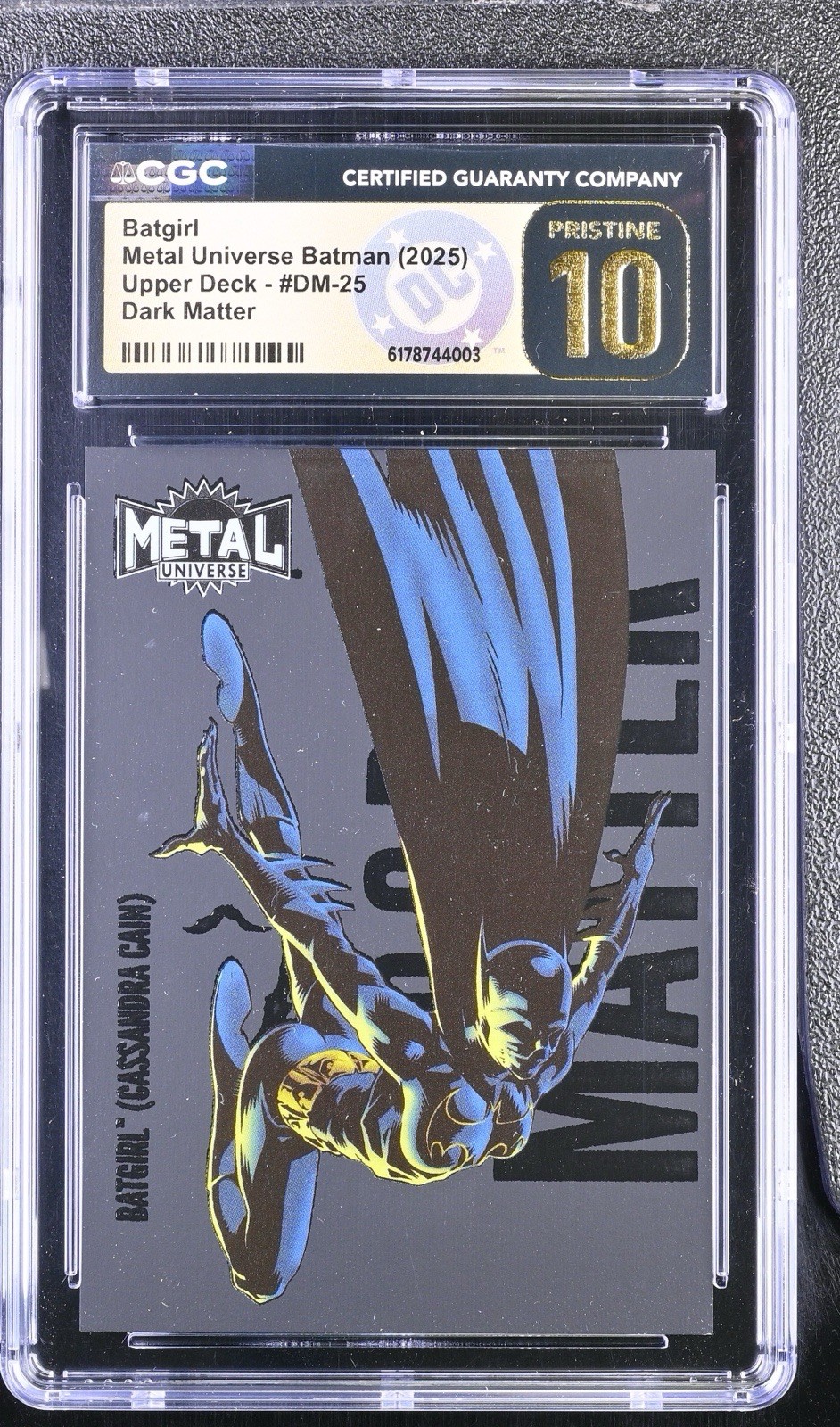 2025 Skybox Metal Universe Batman Dark Matter Batgirl #DM-25 CGC Pristine 10 2025 Skybox Metal Universe Batman Dark Matter Batgirl #DM-25 CGC Pristine 10
