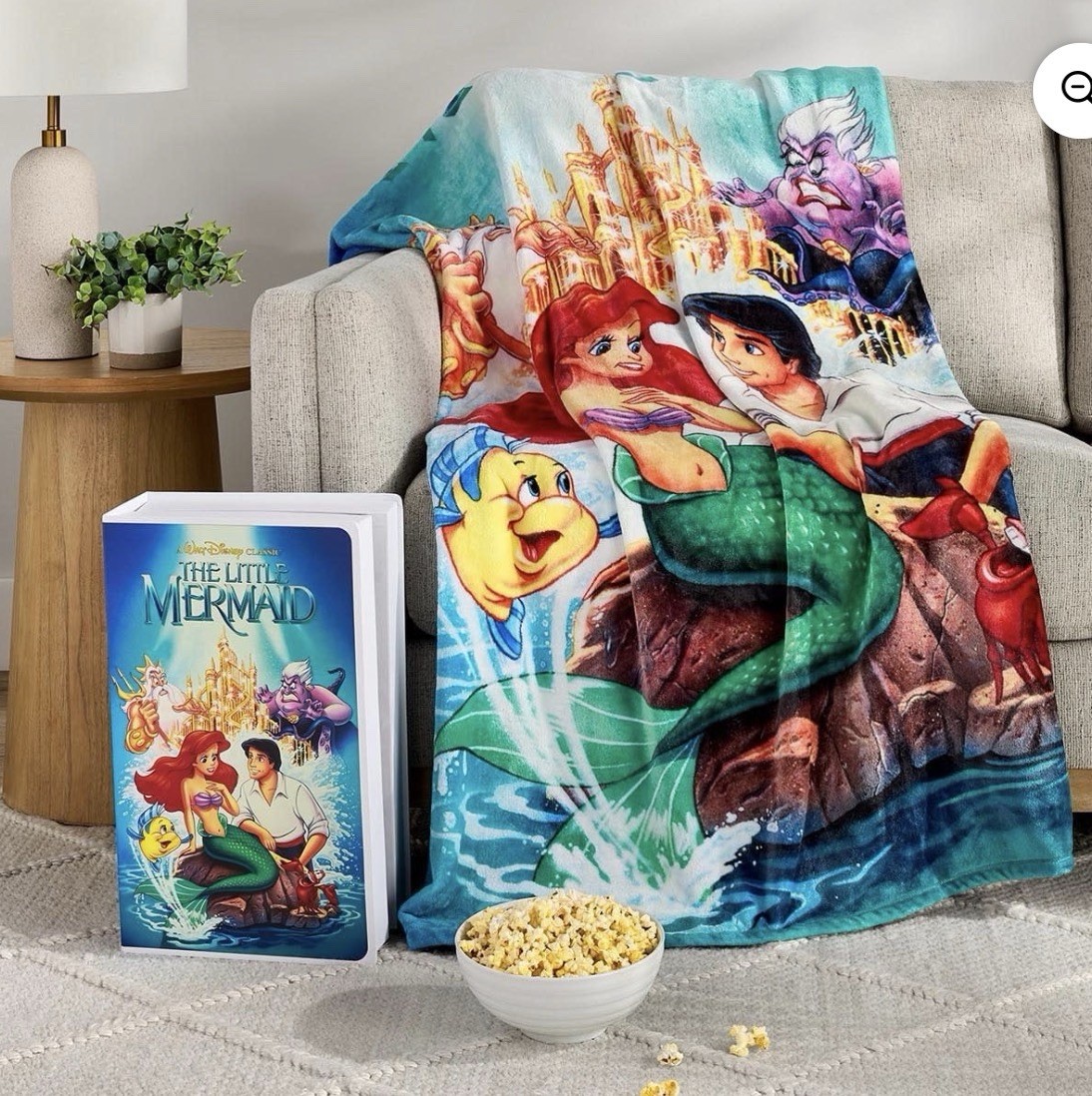 Disney The Little Mermaid Classic VHS Boxed Silk Touch Throw Blanket , 50 Disney The Little Mermaid Classic VHS Boxed Silk Touch Throw Blanket , 50