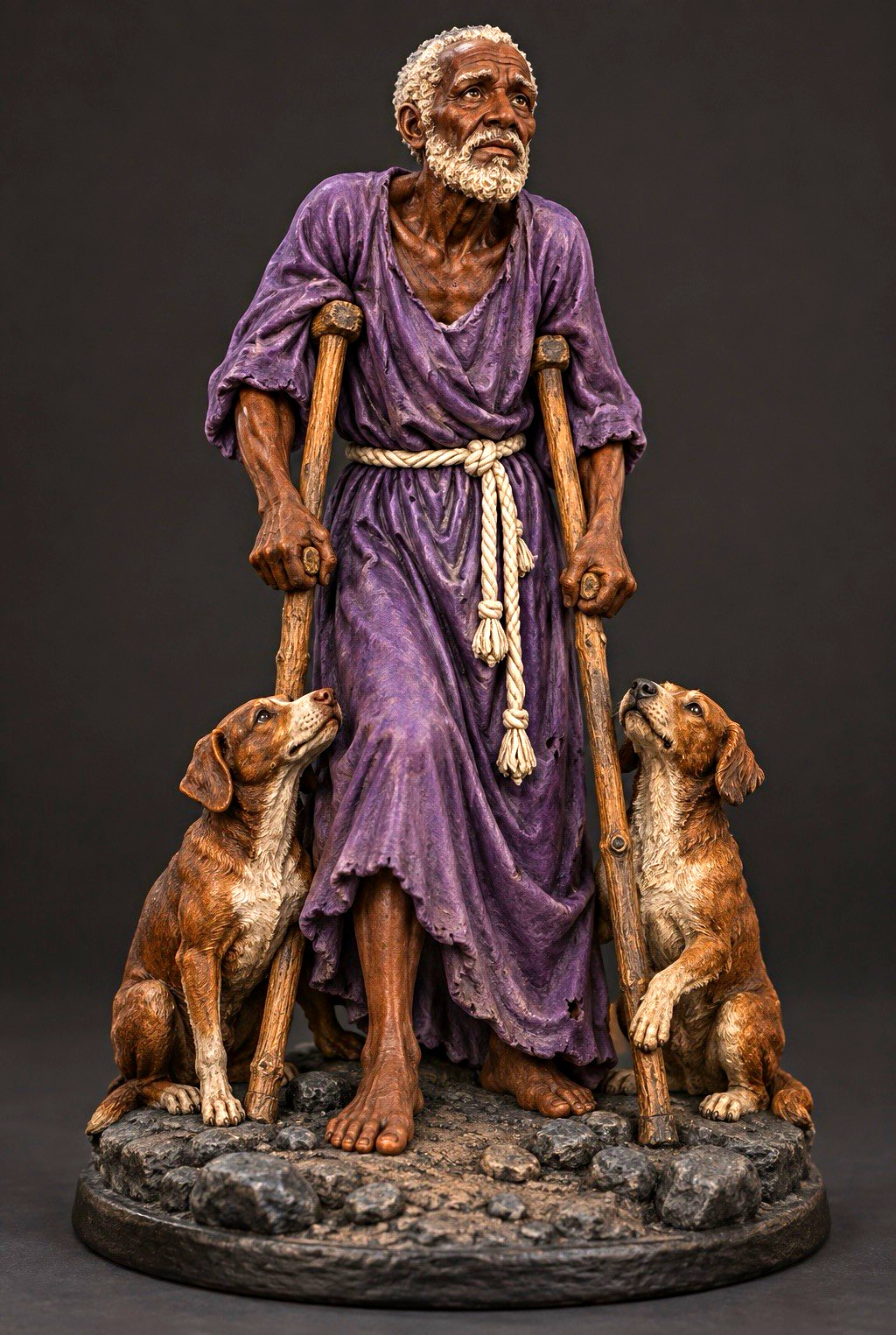 San Lázaro 10 Inch Filament 3D Printed Statue | Dogs & Crutches San Lázaro 10 Inch Filament 3D Printed Statue | Dogs & Crutches